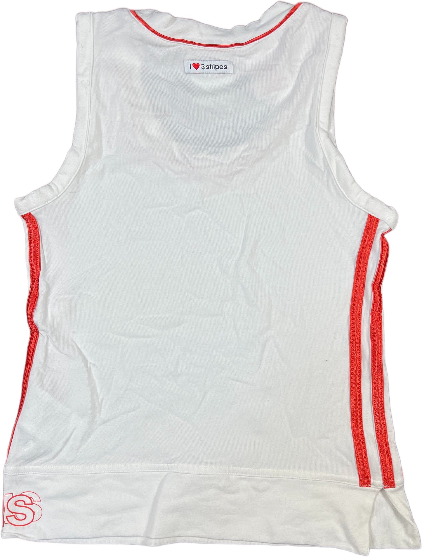Y2K 2007 Adidas Sleeveless Top White Cotton Blend L
