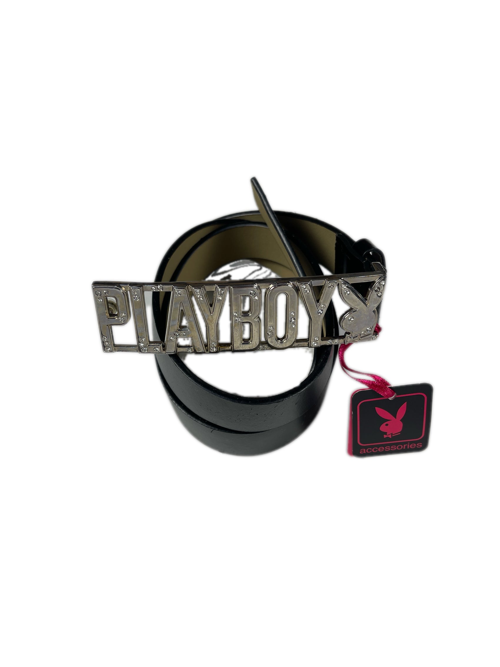 Y2k Playboy Plug Belt Black 2004