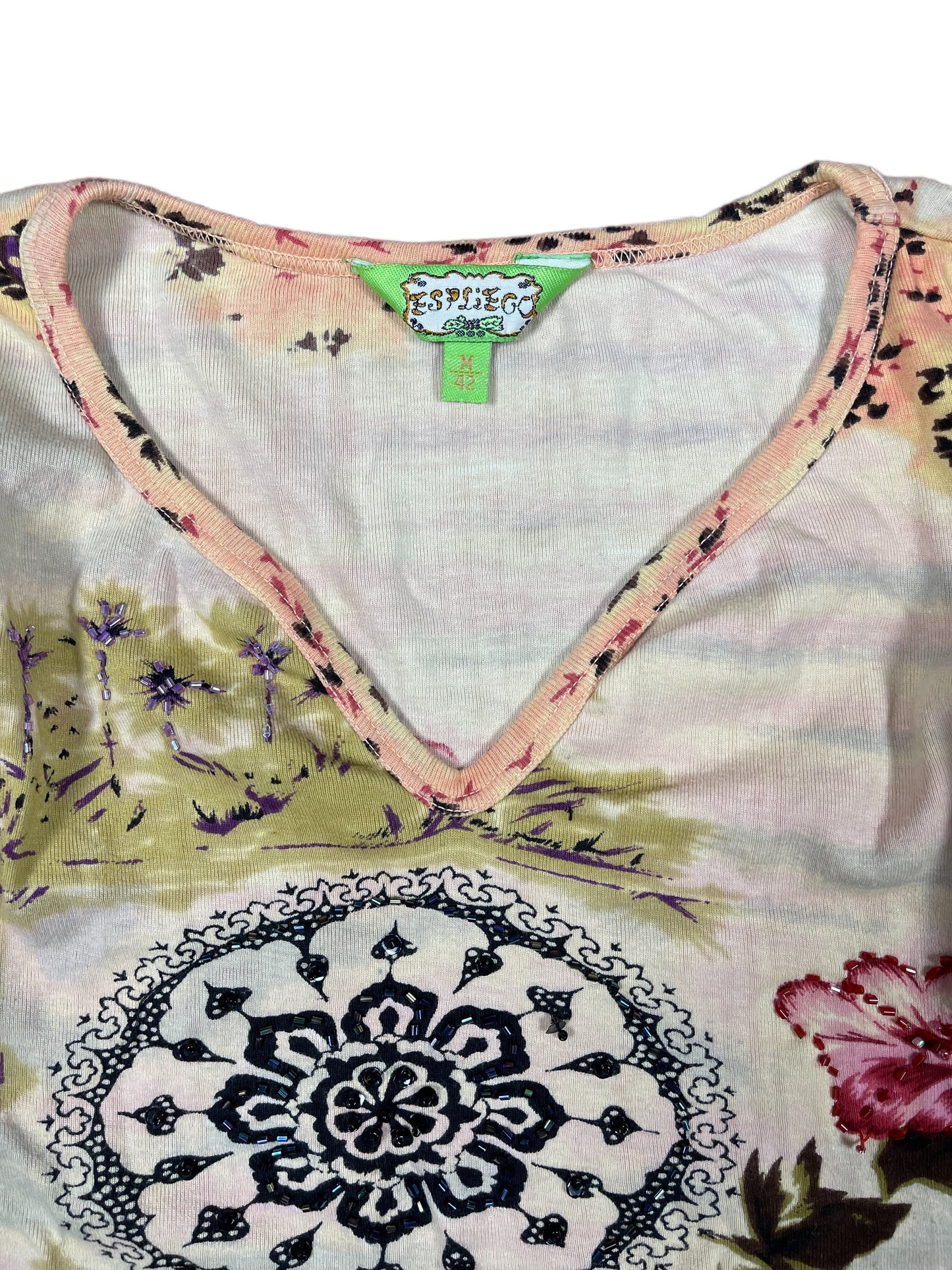 Y2k Espliego Short Sleeve Top Apricot - M