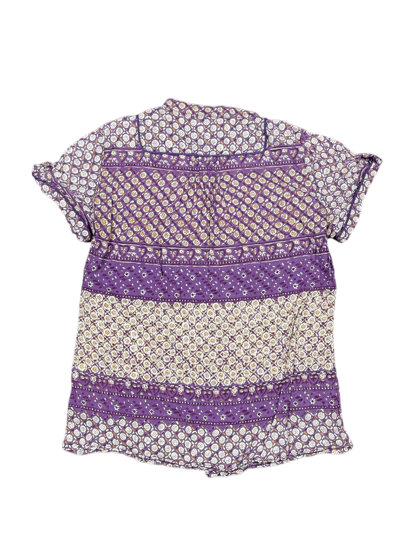 Vintage Nymphaea Alba Short Sleeve Top Purple - XXL