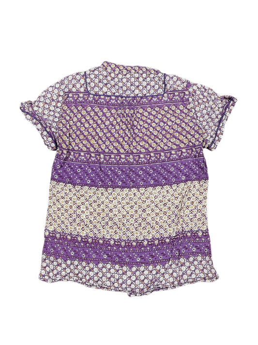 Vintage Nymphaea Alba Short Sleeve Top Purple - XXL