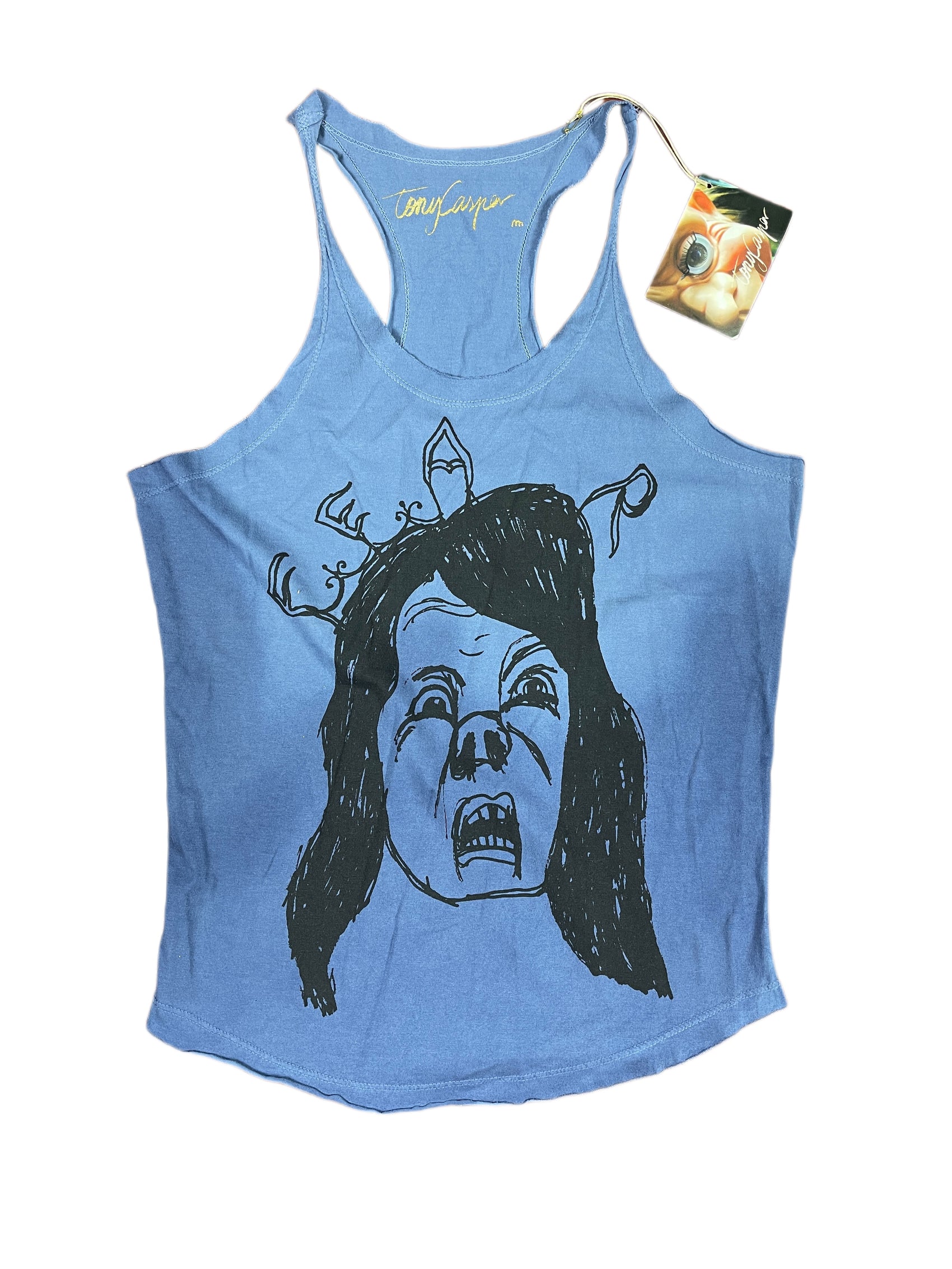 Y2k Tony Casper Sleeveless Top Blue - M