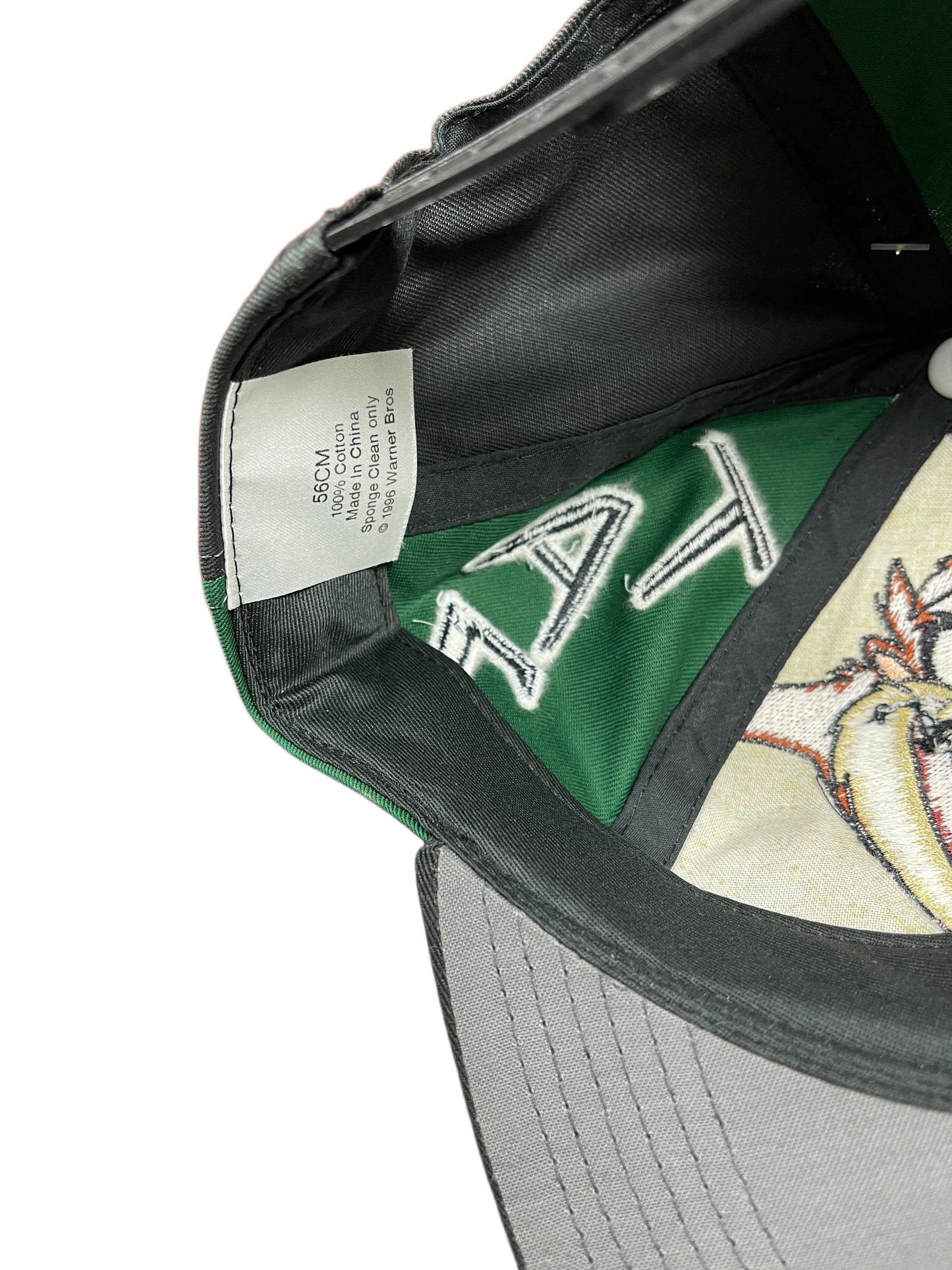 Vintage Warner Bros 1996 Tasmanian Devil TAZ Looney Tunes Cap Green Black