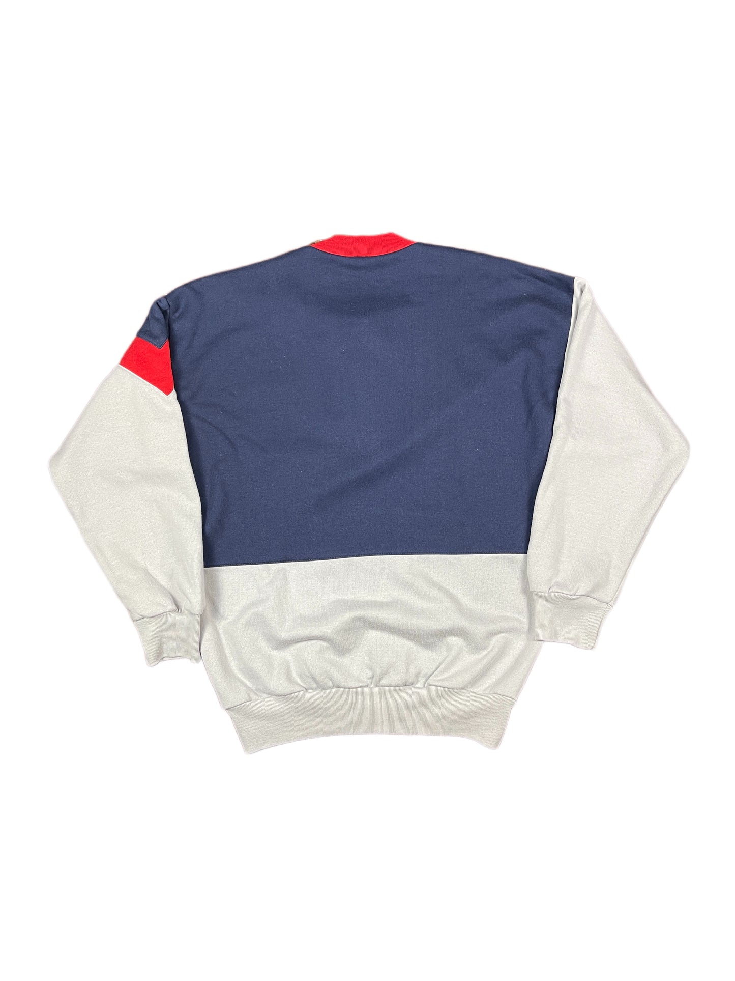 Vintage 80s Adidas Button Sweatshirt Navy Gray - M/L