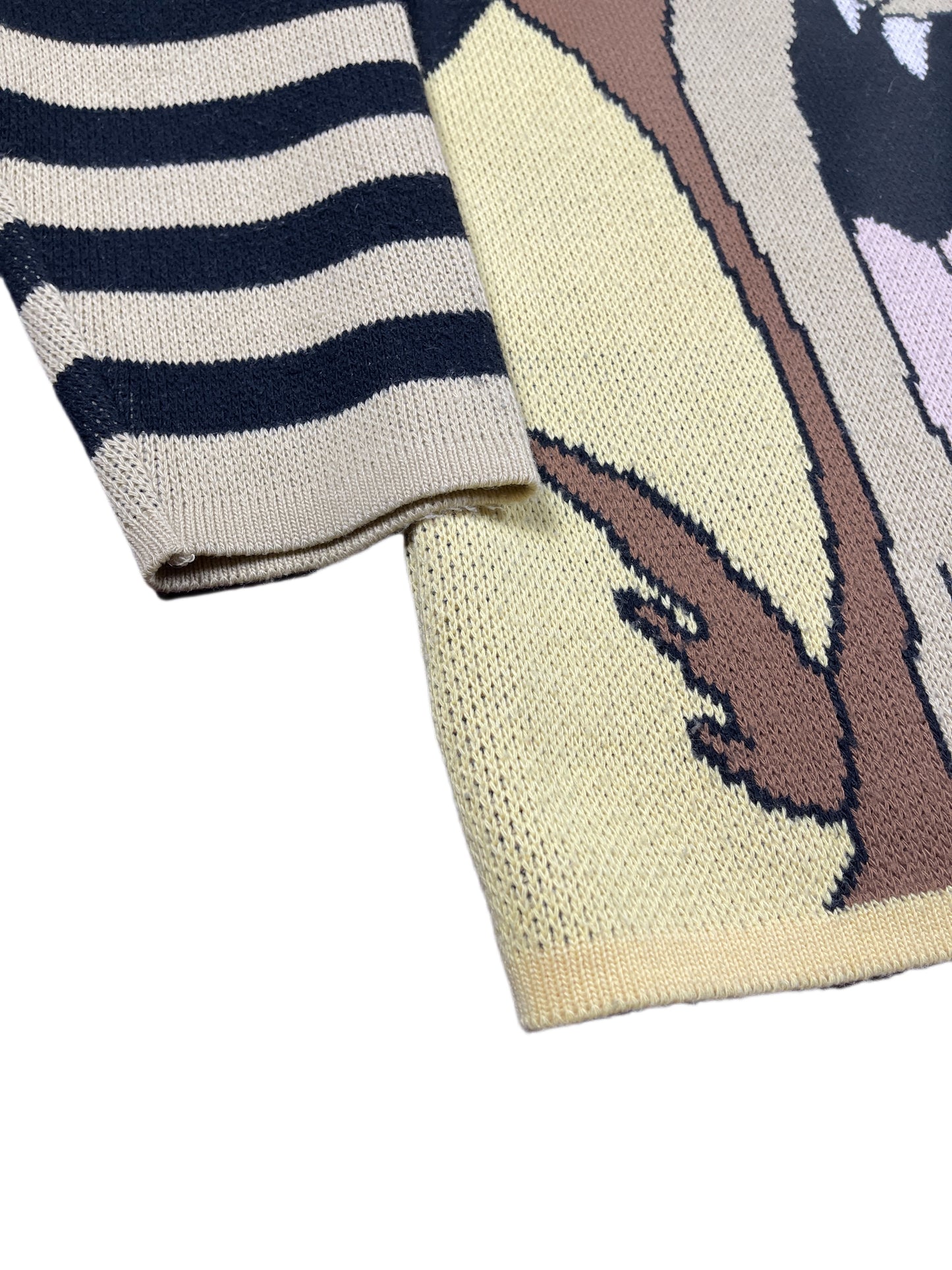 Vintage Tasmanian Devil TAZ 1997 Looney Tunes Chunky Knitted Sweatshirt Yellow Black - L