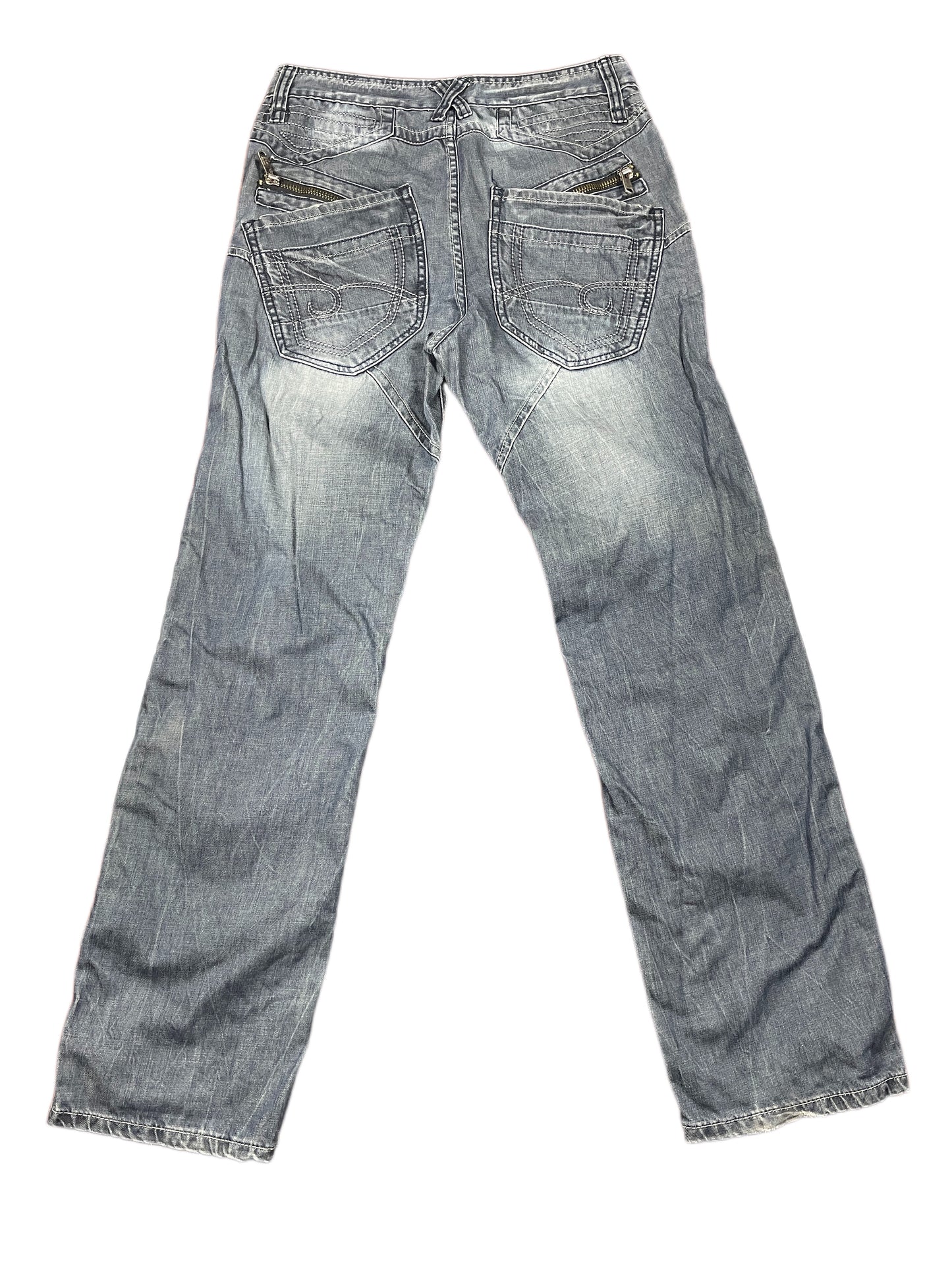 Y2k GX3 Denim Bootcut Pants Blue - L