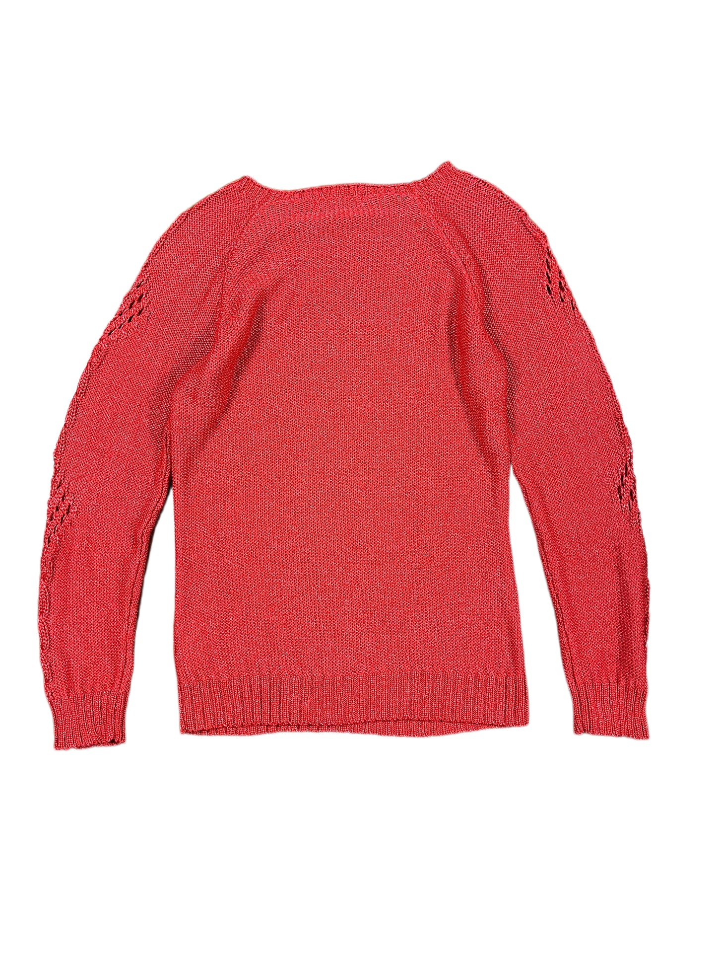 Vintage Mas Que Punto Knitted Sweatshirt Shiny Red - M