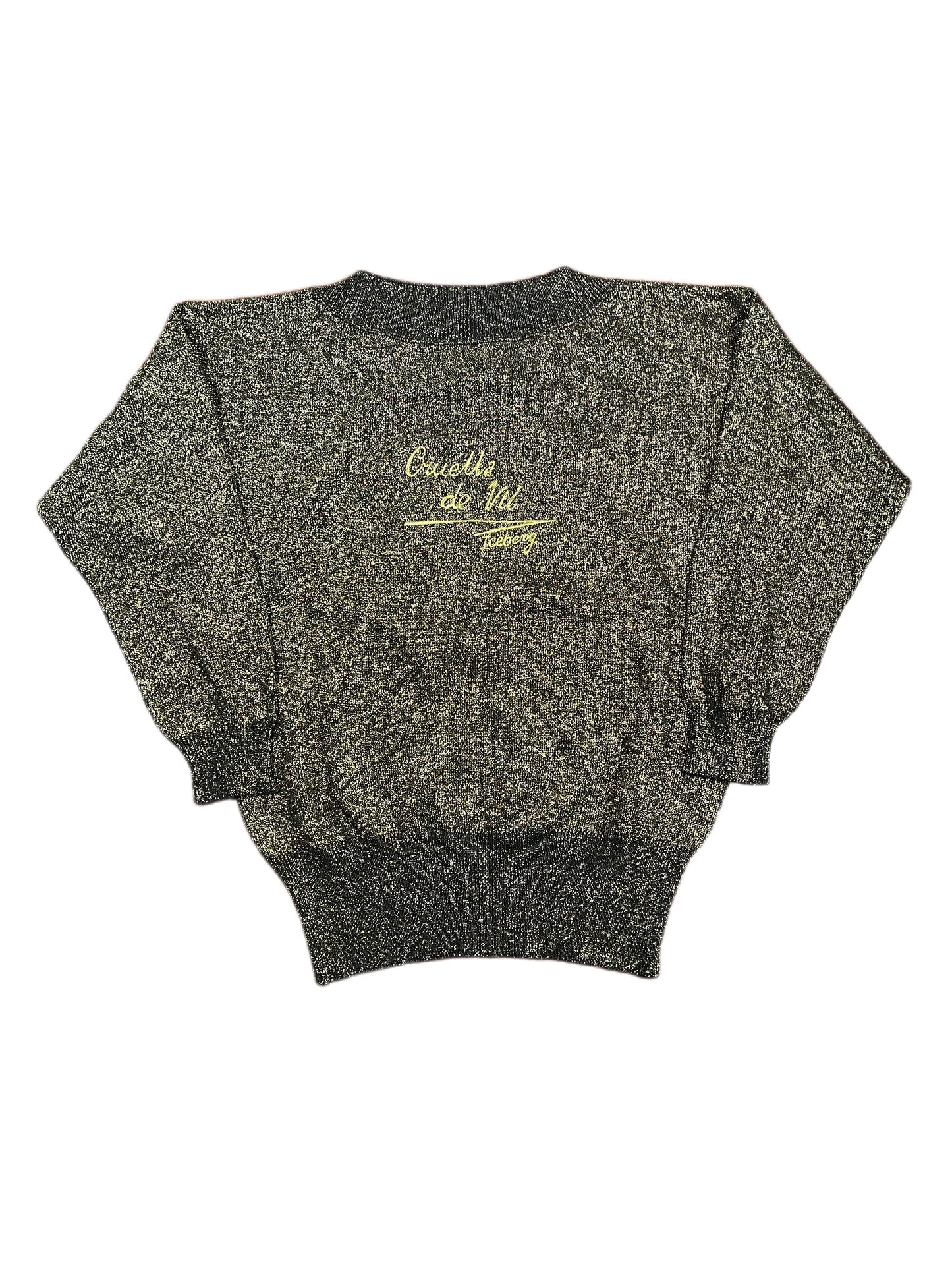 VIntage Iceberg 1990s Disney Cruella de Vil Knitted Sweatshirt Black Gold - XL