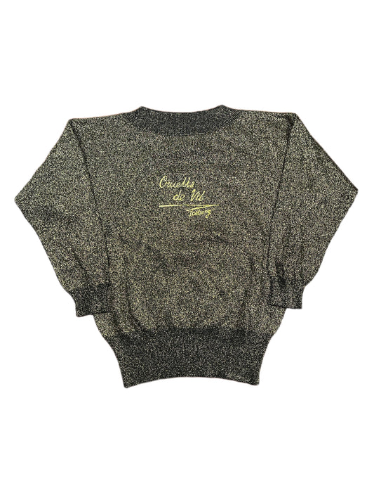 VIntage Iceberg 1990s Disney Cruella de Vil Knitted Sweatshirt Black Gold - XL