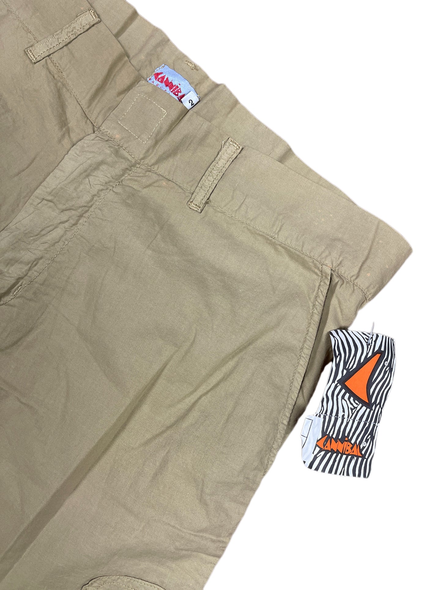 Y2k Cannibal Bootcut Cloth Pants Beige - XL