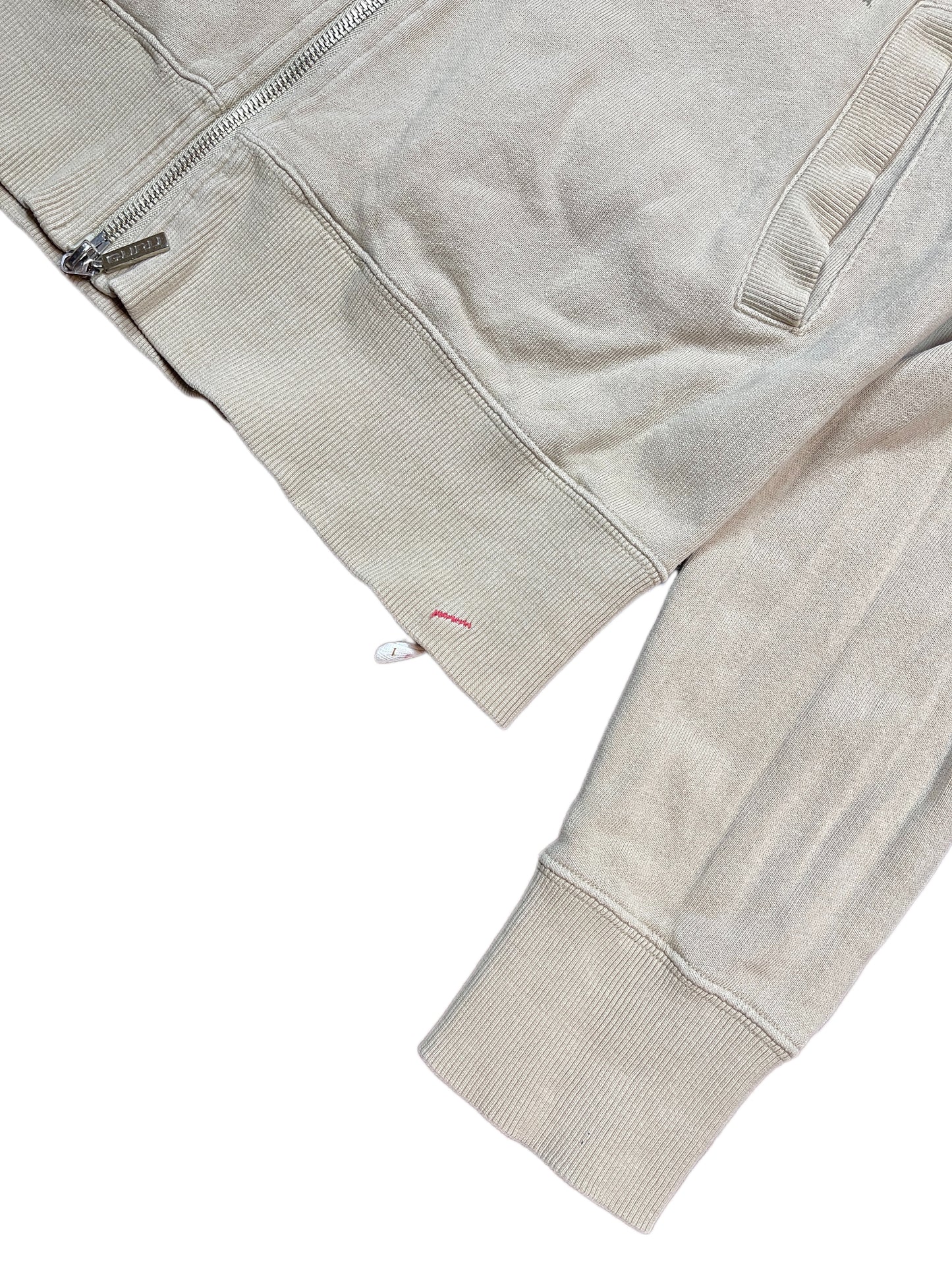Y2k Guru Zip Sweatshirt Beige - XL