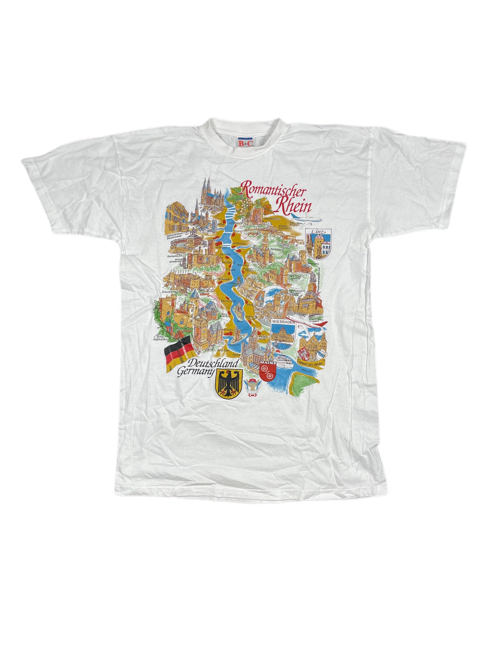 Vintage B&C Rhein T-Shirt White - L