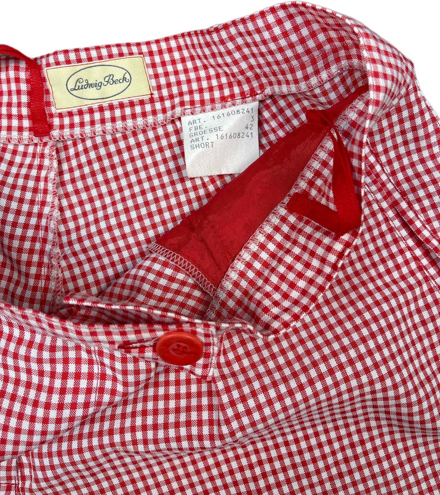 Vintage Ludwig Beck Red Shorts Viscose Blend XL
