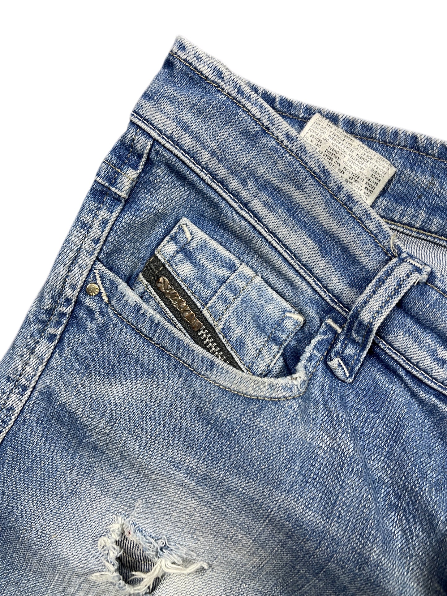Y2k Diesel Distressed Skinny Denim Pants Blue - XS