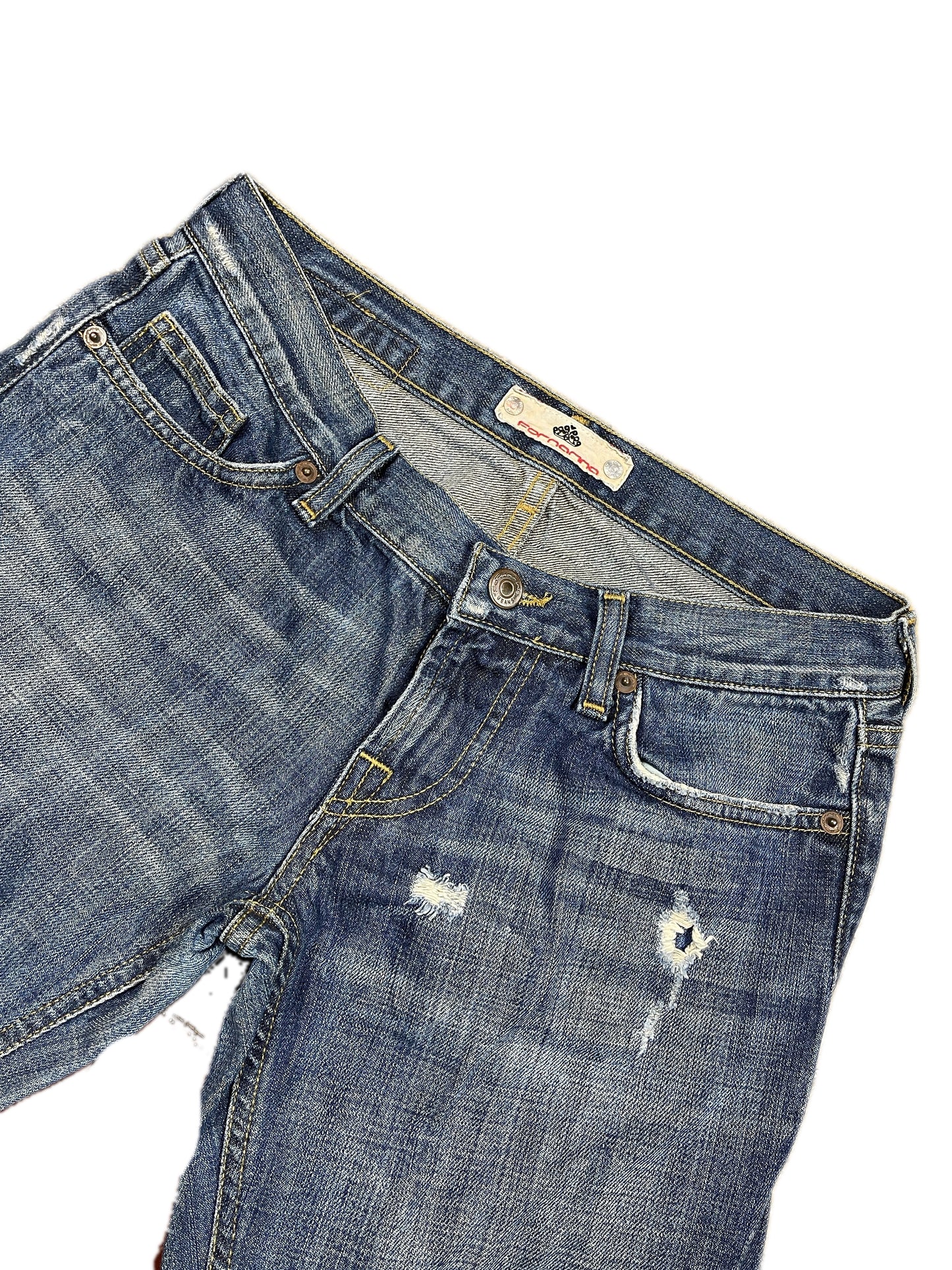 Y2k Fornarina Low Waist Flared Denim Pants Blue - M/L