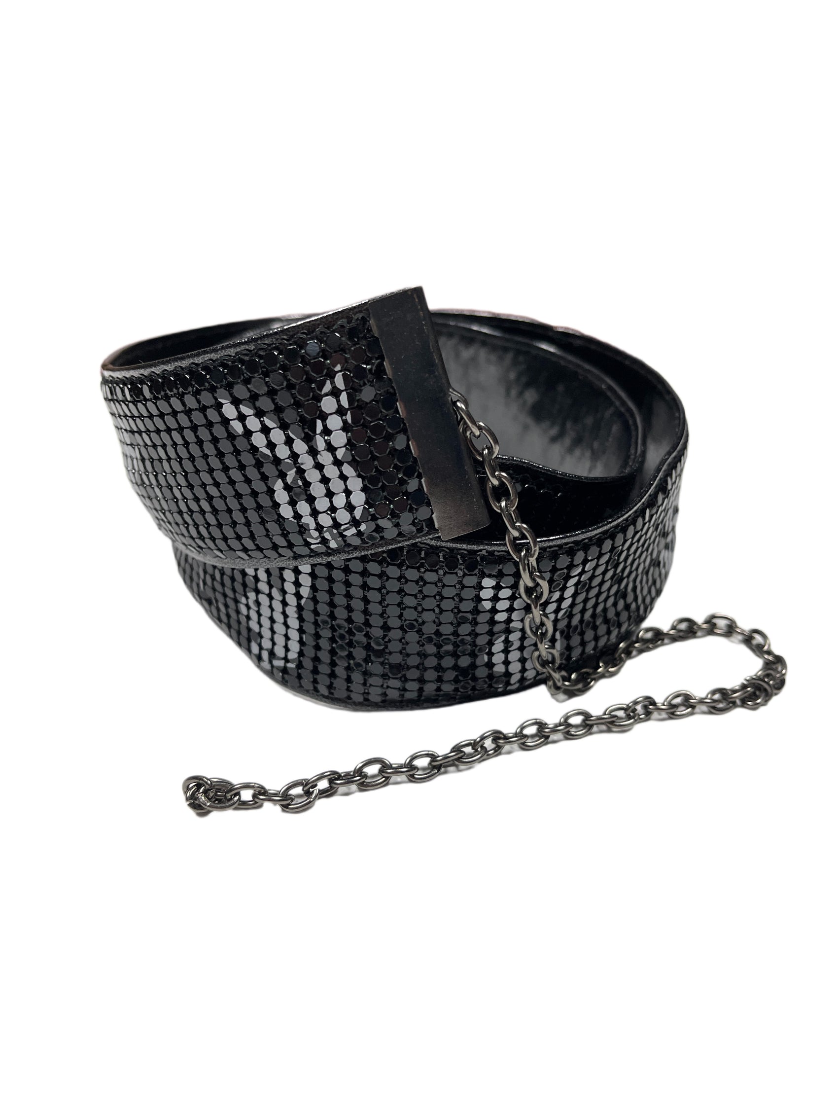 Y2k Playboy Tiles and Chains Belt Black 2004