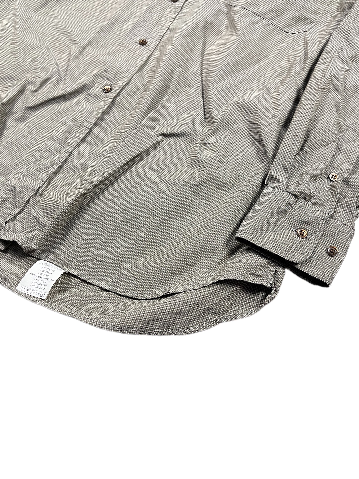 Vintage Valentino Uomo Long Sleeve Shirt checkered Gray - L/XL