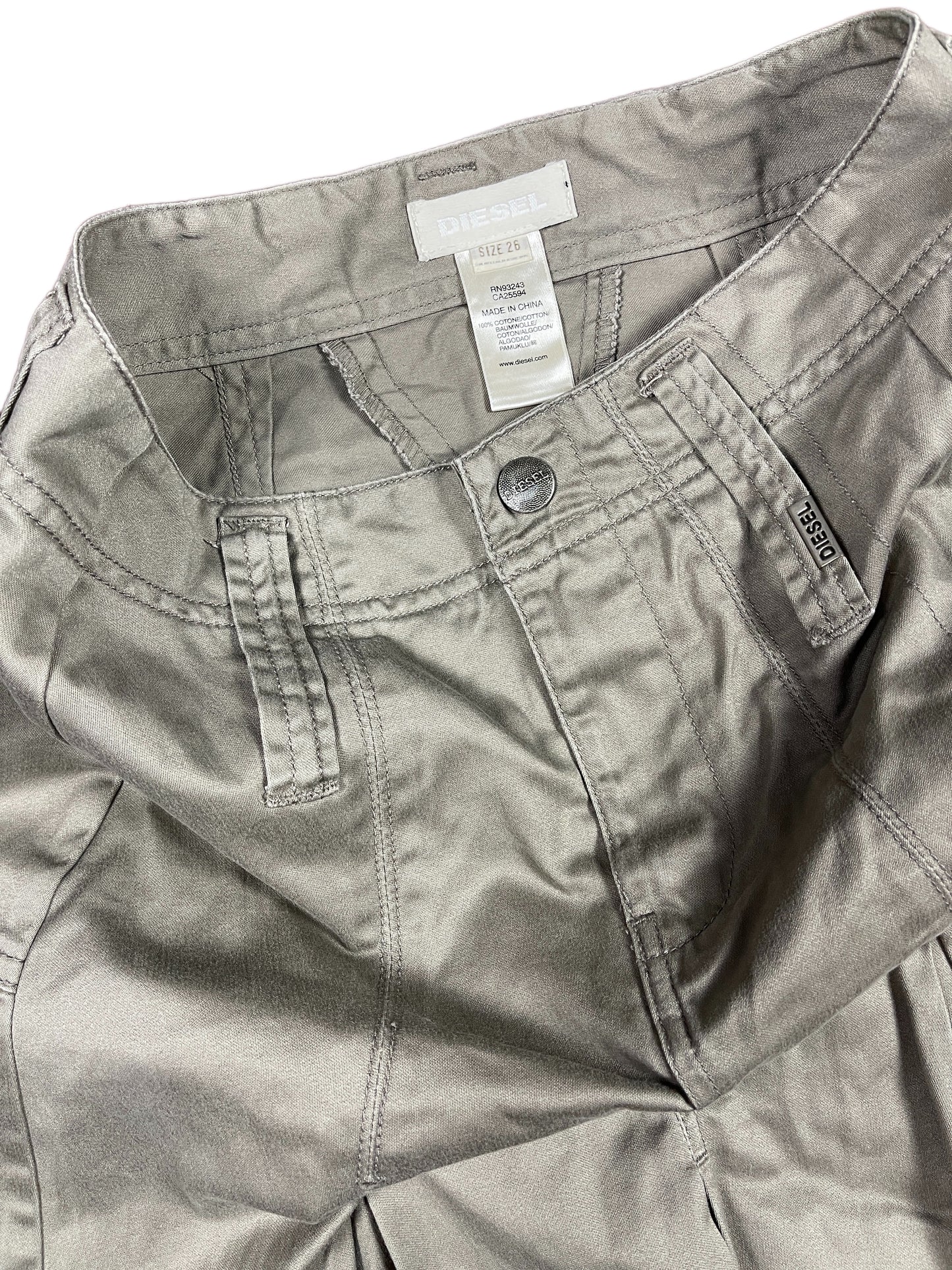 Y2k Diesel Cloth Skirt Khaki - XS