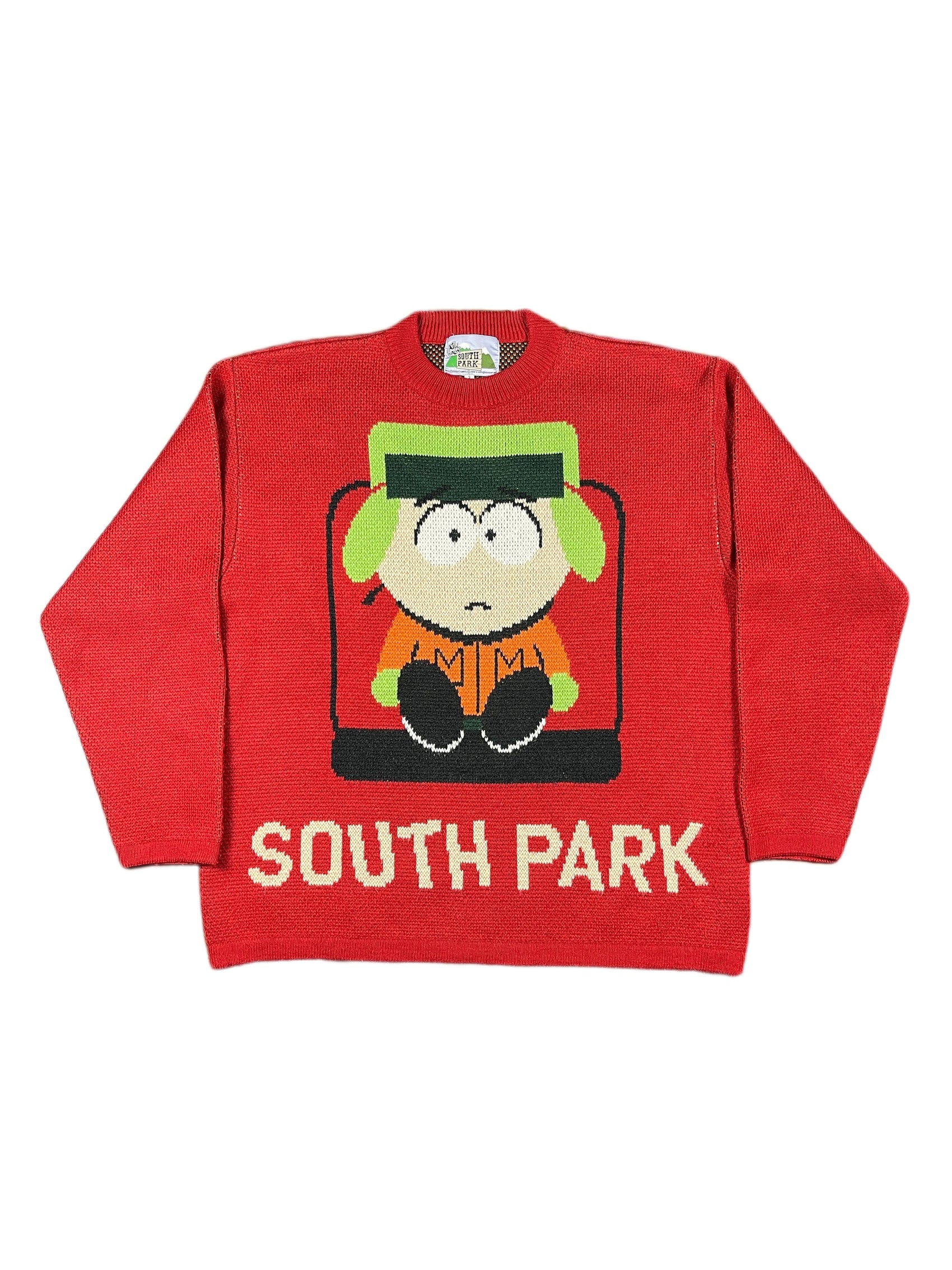 Vintage South Park 2001 Chunky Knitted Sweatshirt Red - M