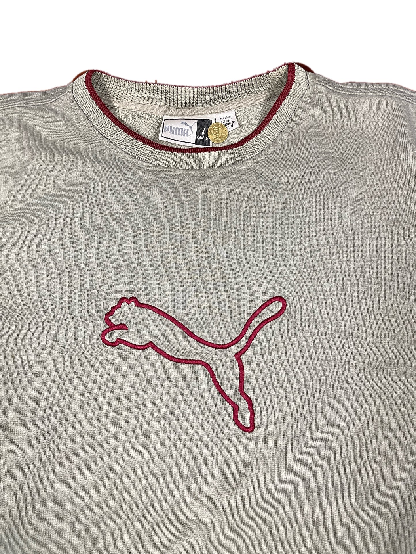 Vintage Puma 2000s Sweatshirt Gray Red - L