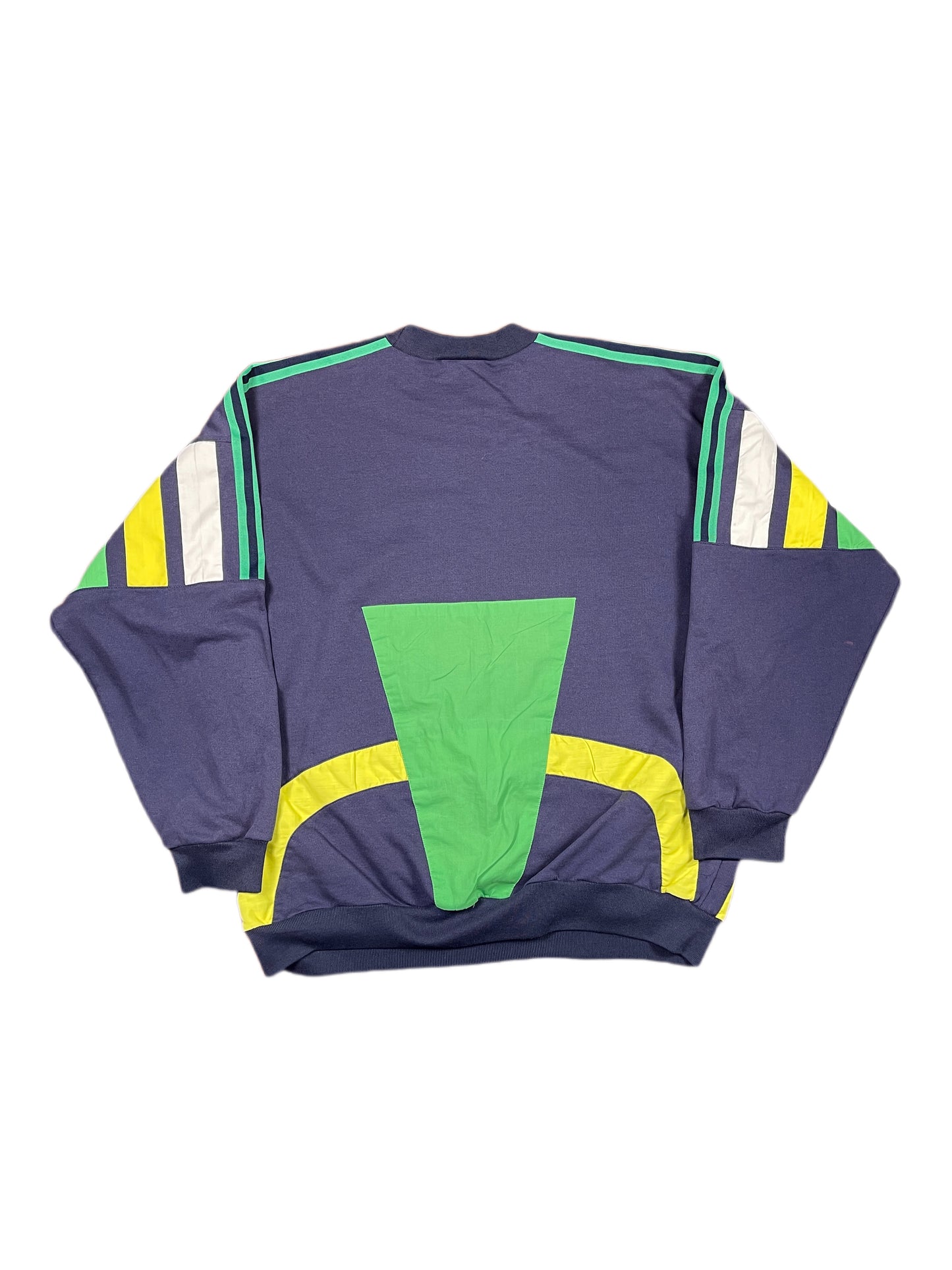Vintage Adidas 1990s Sweatshirt Navy Green - L