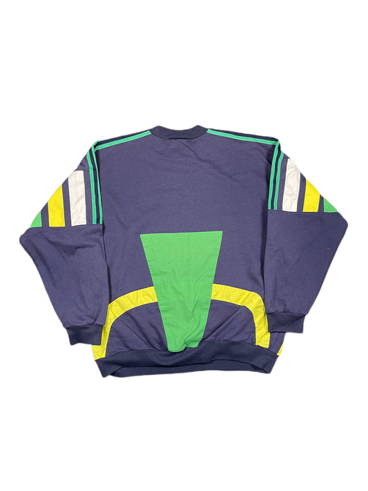 Vintage Adidas 1990s Sweatshirt Navy Green - L
