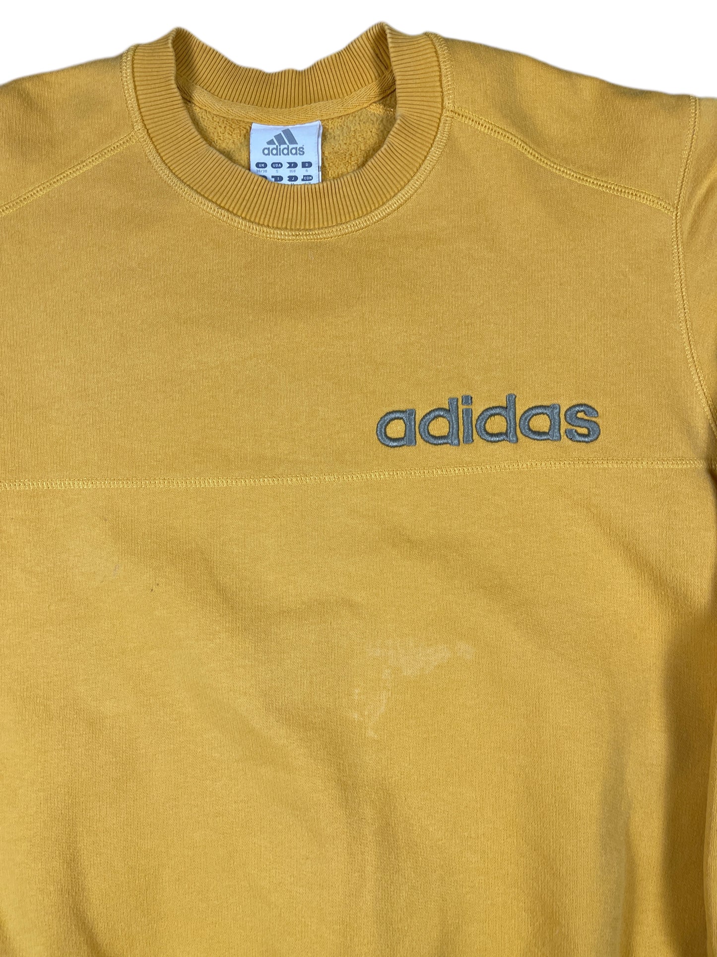 Vintage 2002 Adidas Sweatshirt Yellow Mustard S