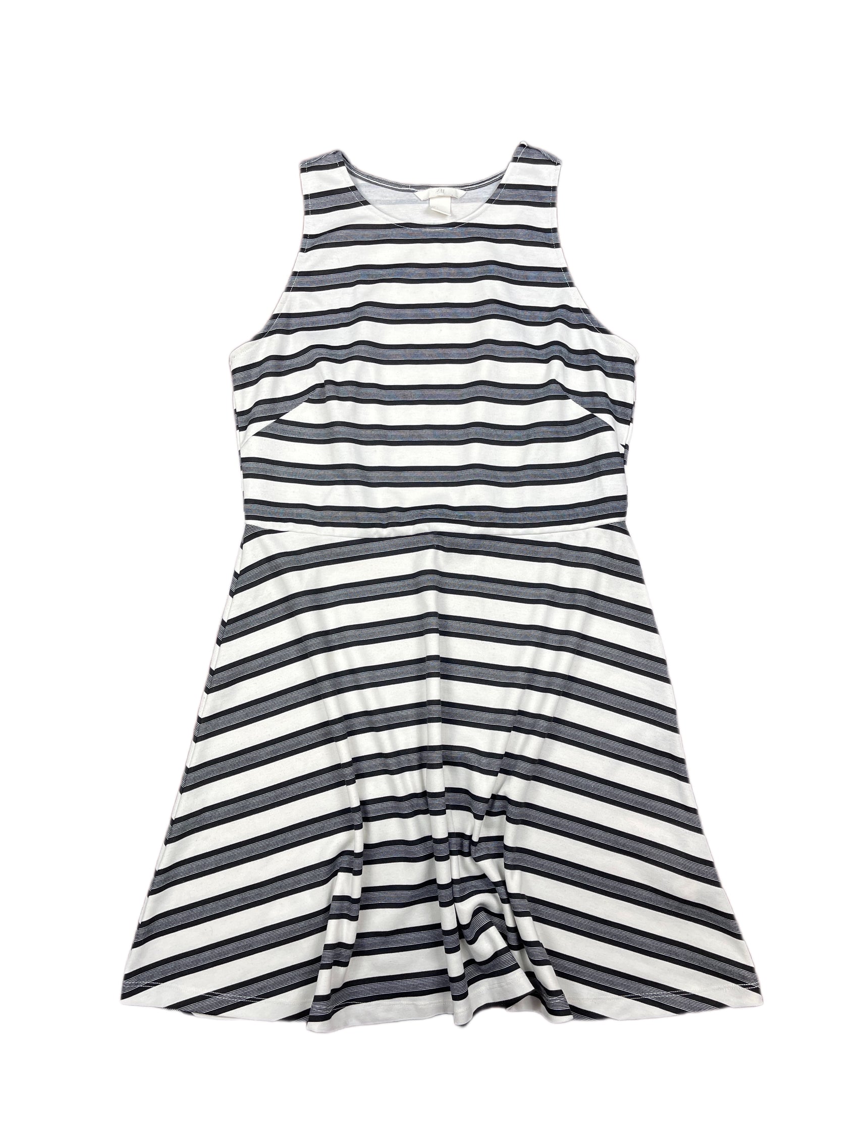 H&M Sleeveless Dress White Black - L