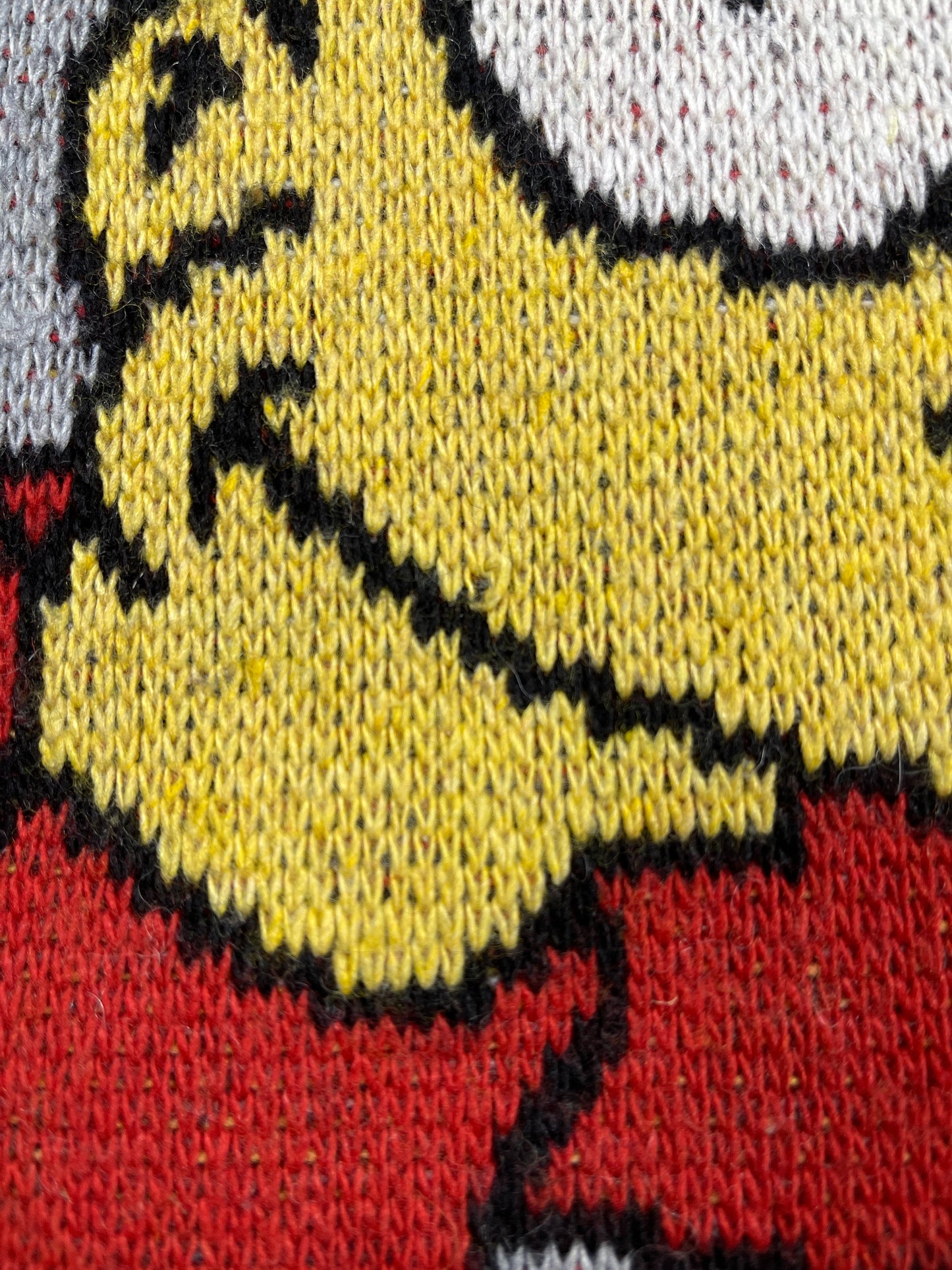 Y2k The Simpsons 2003 Bart Skateboard Chunky Knitted Sweatshirt Gray - XXL