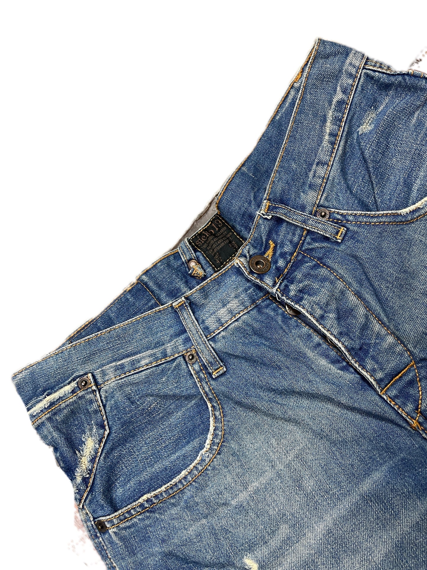 Y2k Sicko19 Bootcut Denim Pants Blue - M