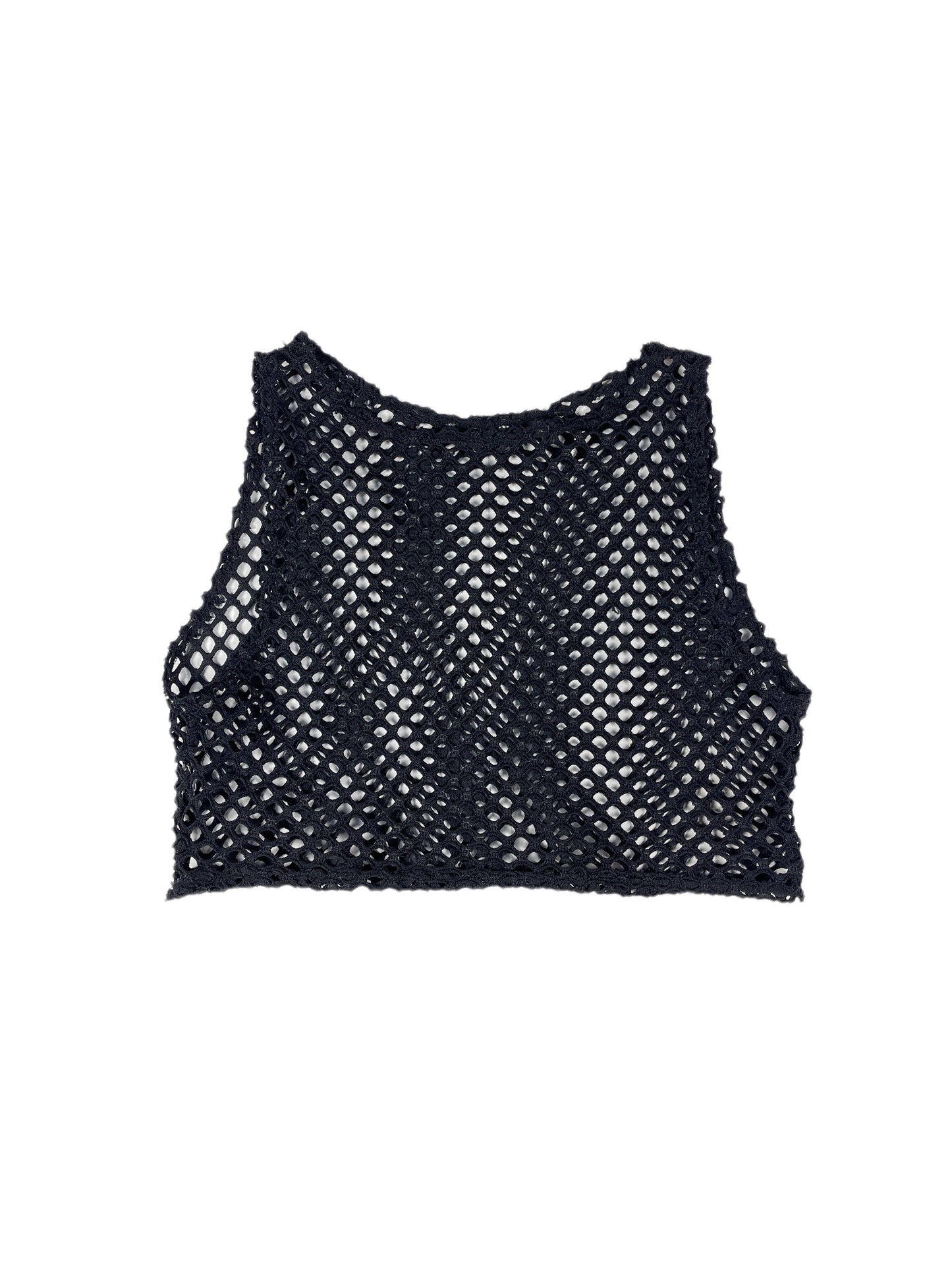 Y2k See Through Sleeveless Top Black - S