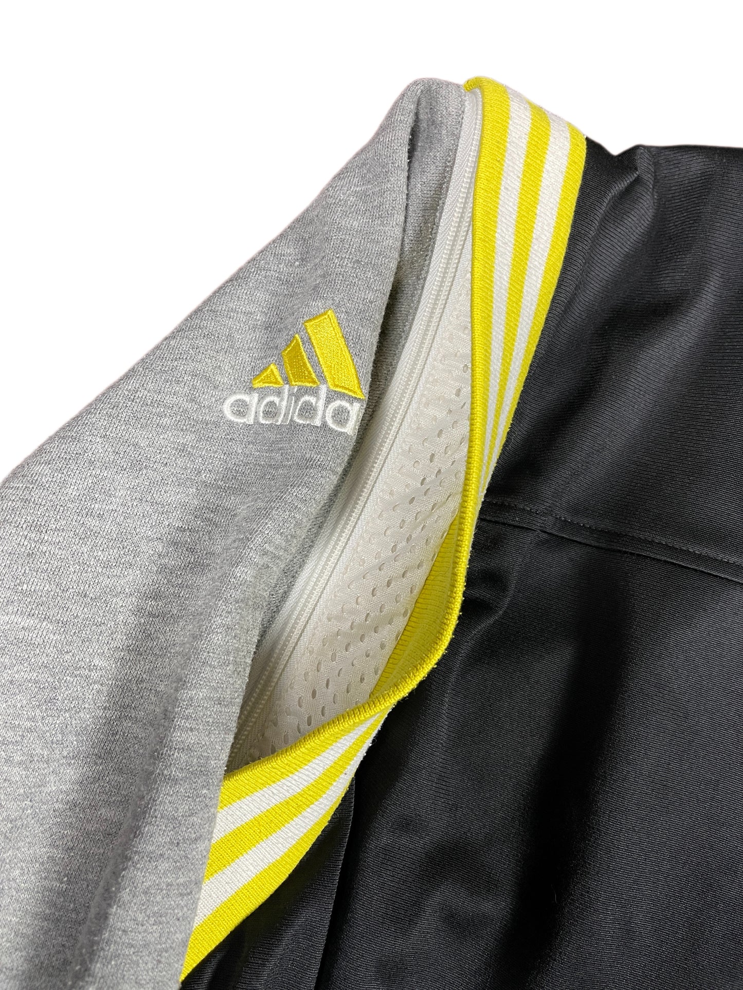 Vintage Adidas 2000s Sport Jacket Vest Gray Black Yellow - M