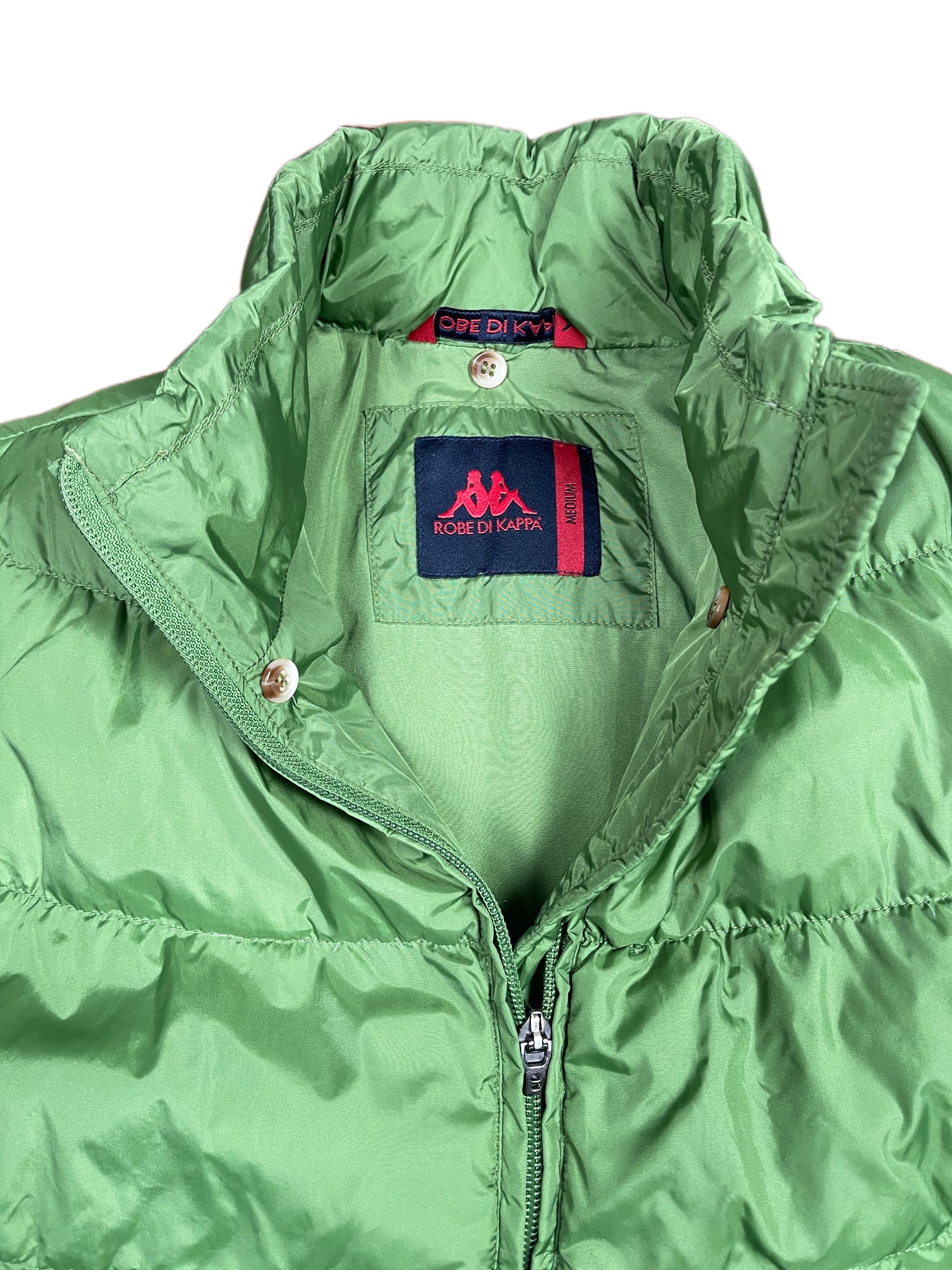 Vintage 1990s Kappa Puffer Down Vest Green M