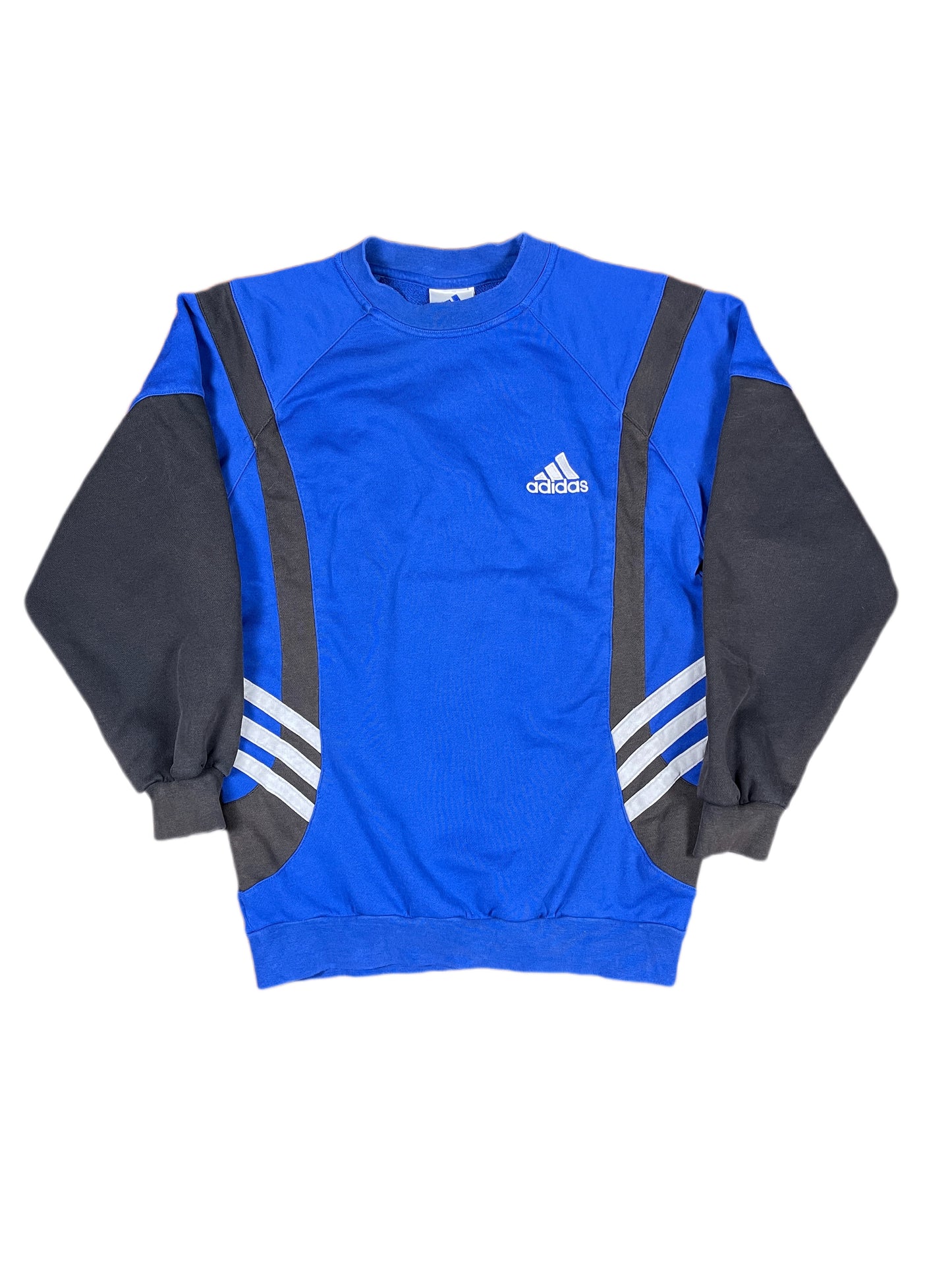 Vintage 1999 Adidas Sweatshirt Blue Black - XS