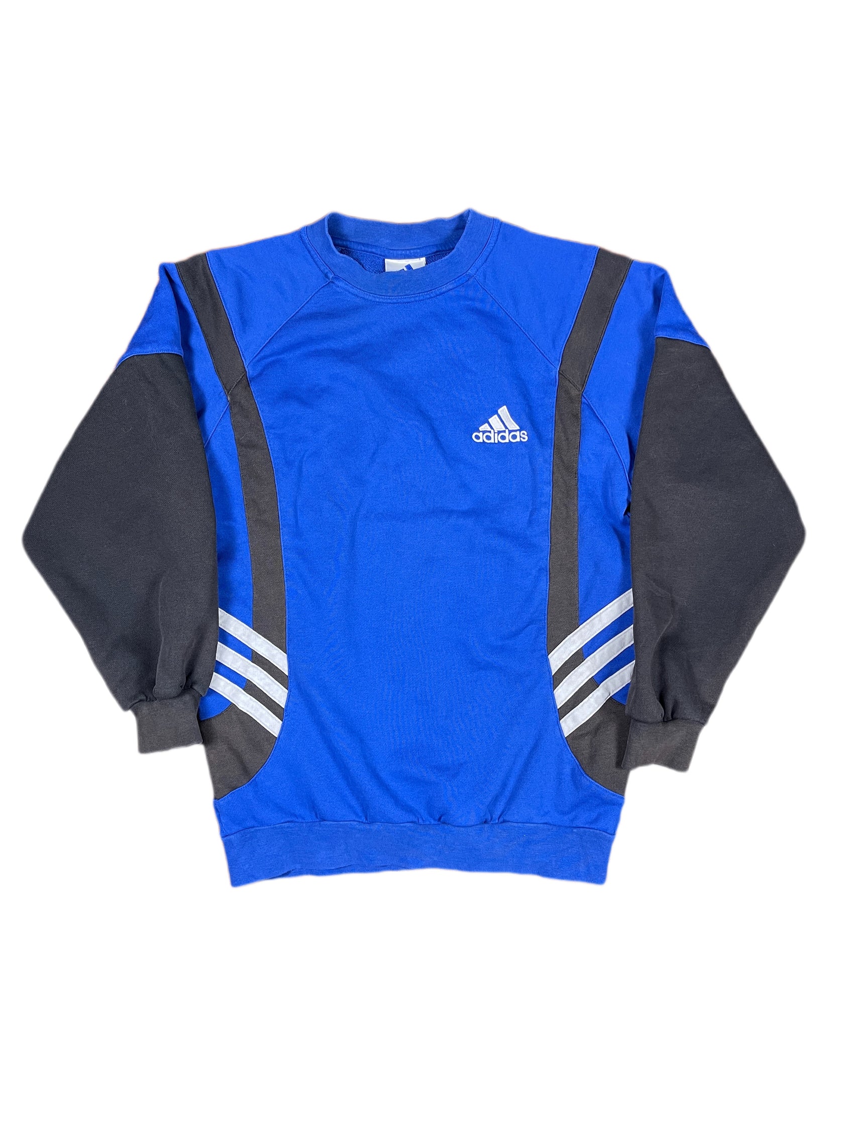 Vintage 1999 Adidas Sweatshirt Blue Black - XS