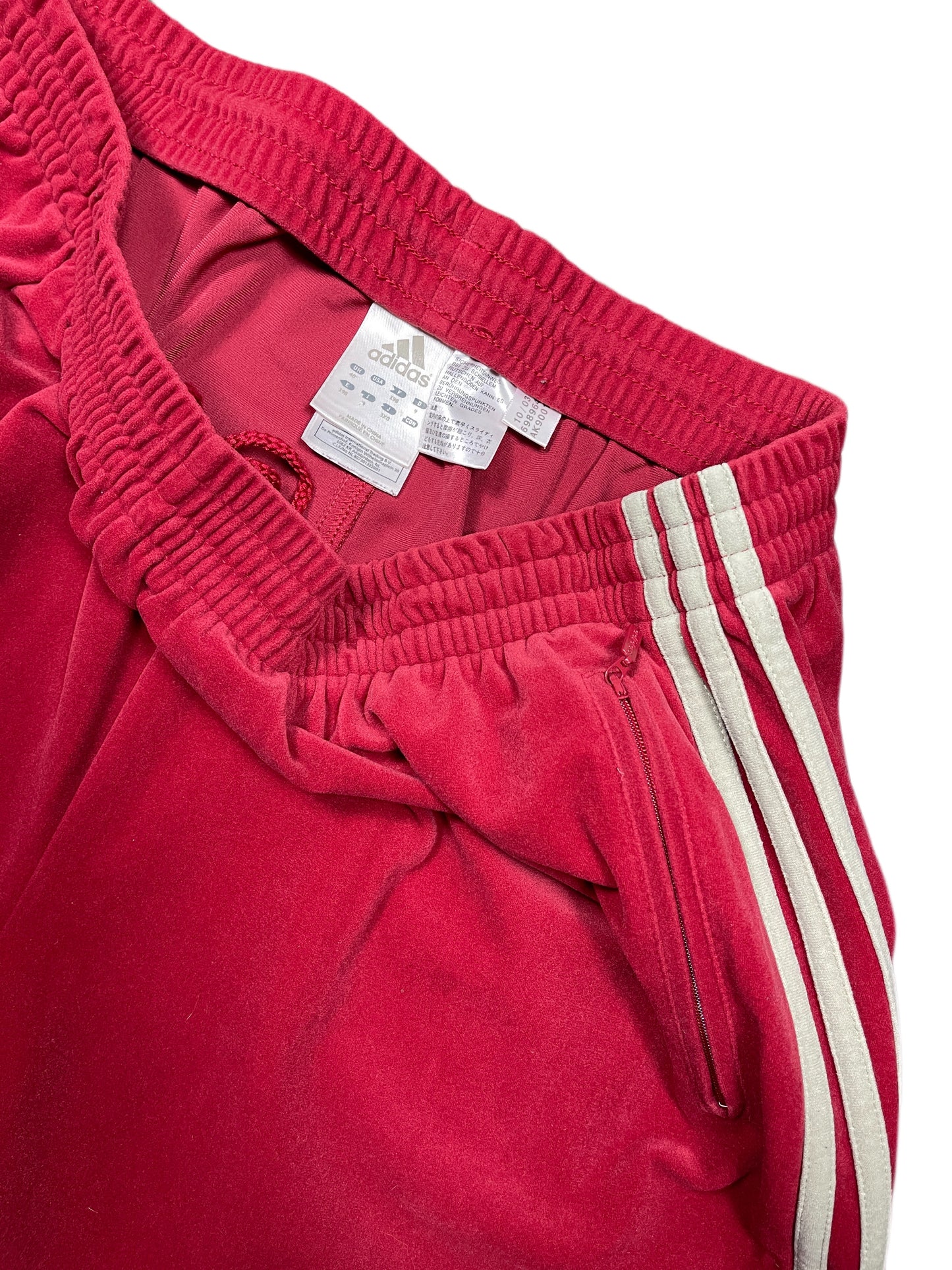 Vintage Adidas 2003 Velvet Sport Pants Red - XXL