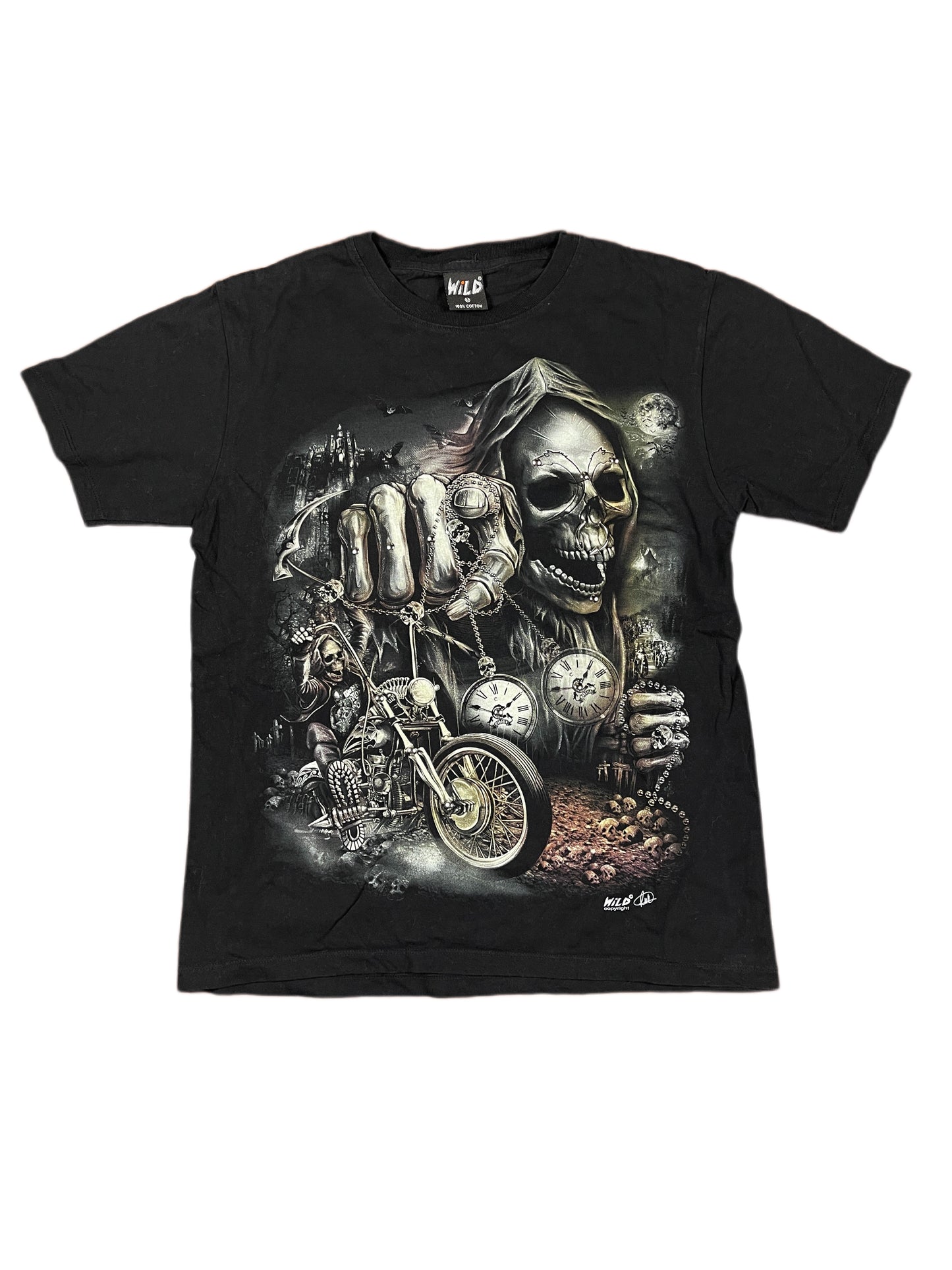 Y2k Wild Death Reaper T-Shirt Black - M