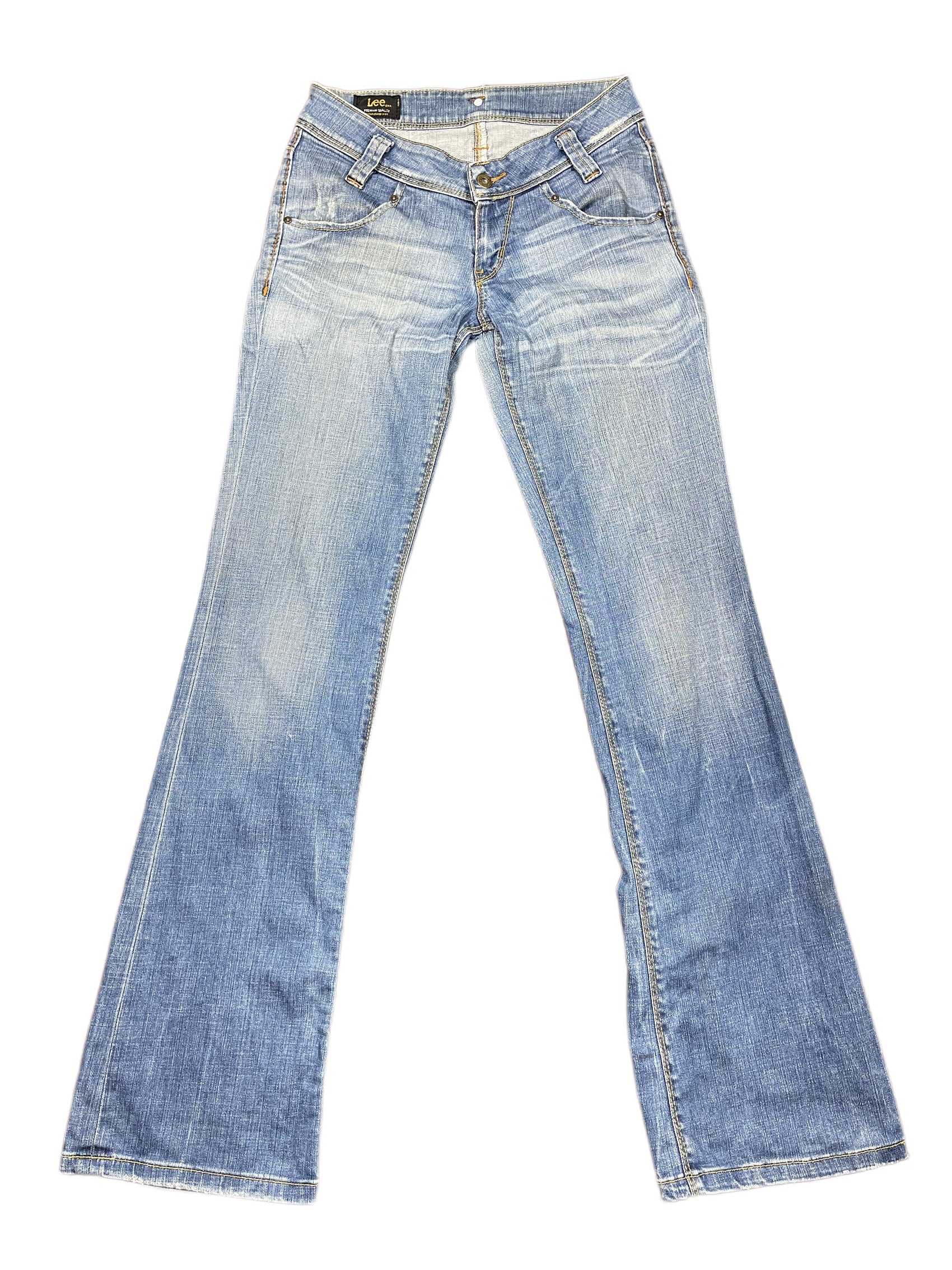 Y2k Lee Low Waist Bootcut Flared Denim Pants Blue - M