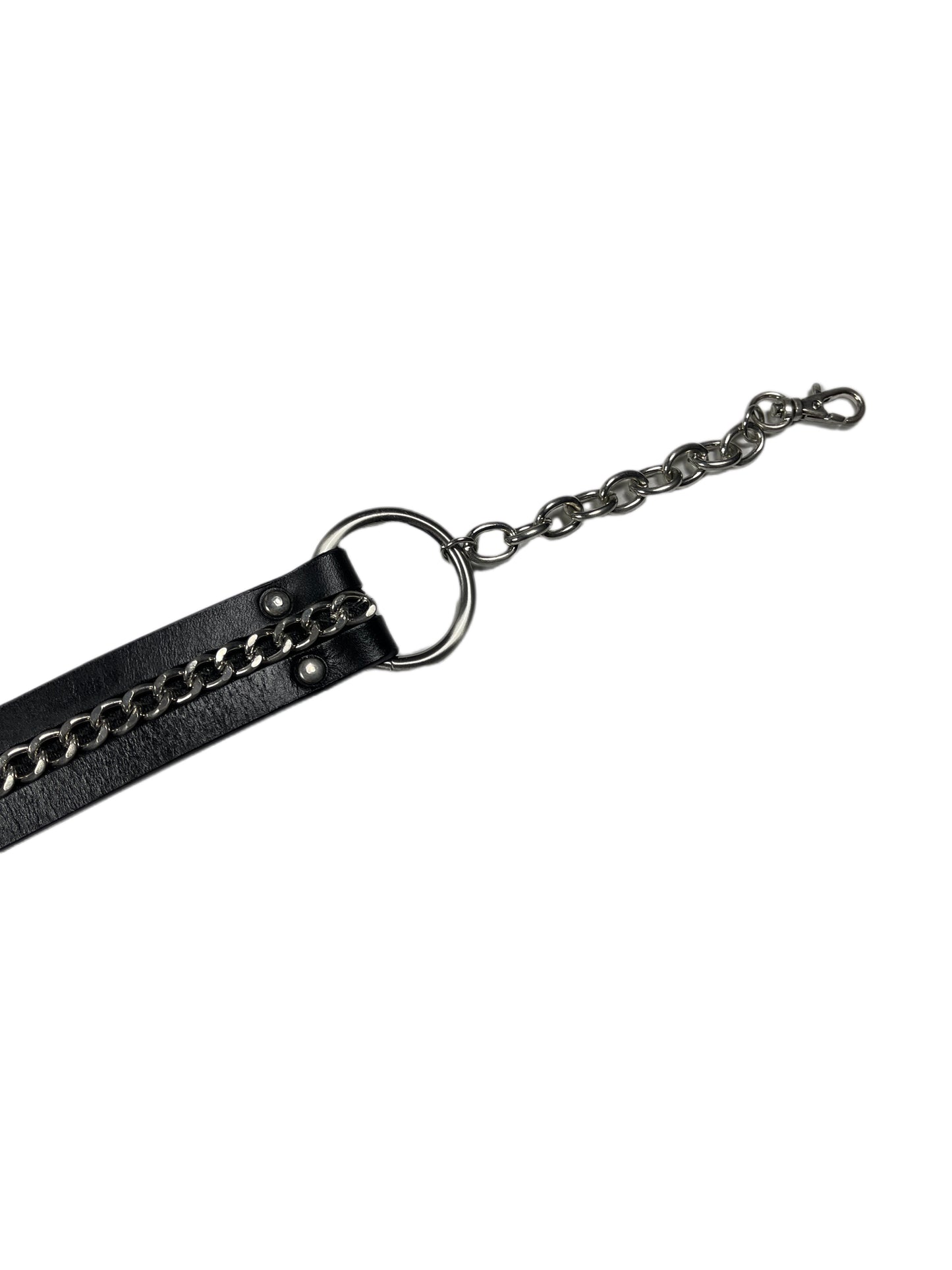 Y2k Playboy Belt Chain Leather PVC Black 2004