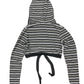 Y2k BbG Long Sleeve Top with Hood Black White - M