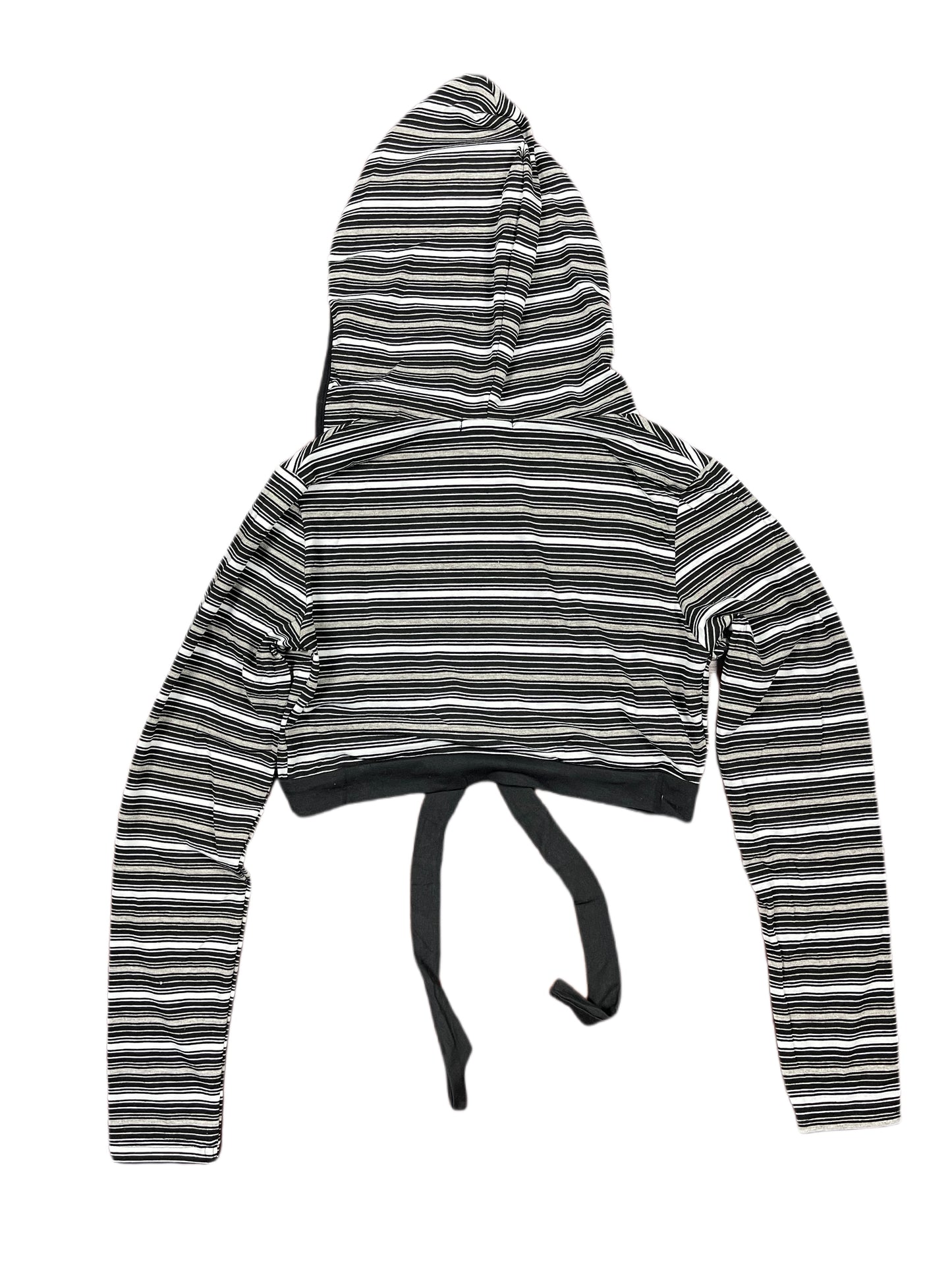Y2k BbG Long Sleeve Top with Hood Black White - M