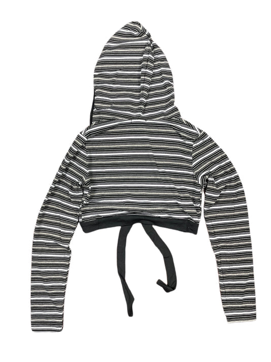 Y2k BbG Long Sleeve Top with Hood Black White - M