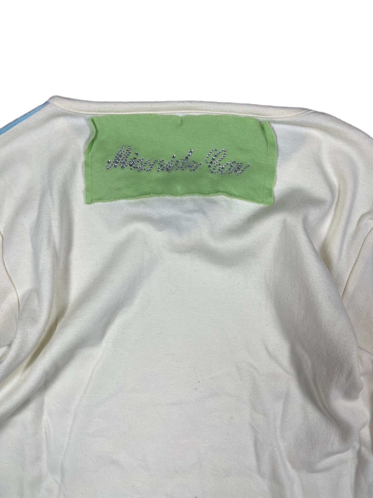 Y2k Miss Side Car Long Sleeve Top Girl Drawing White - M