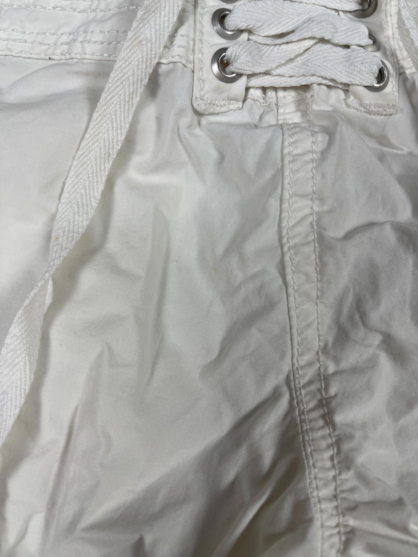 Y2k Terranova Low Waist Cargo Shorts White - XS