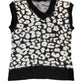 Vintage Sleeveless Sweatshirt Black White - L
