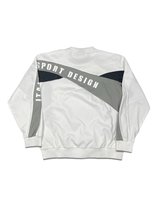 Y2k Lotto Sport Sweatshirt White Gray - XL