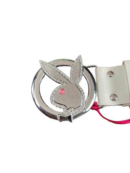 Y2k Playboy Plug Belt Cream