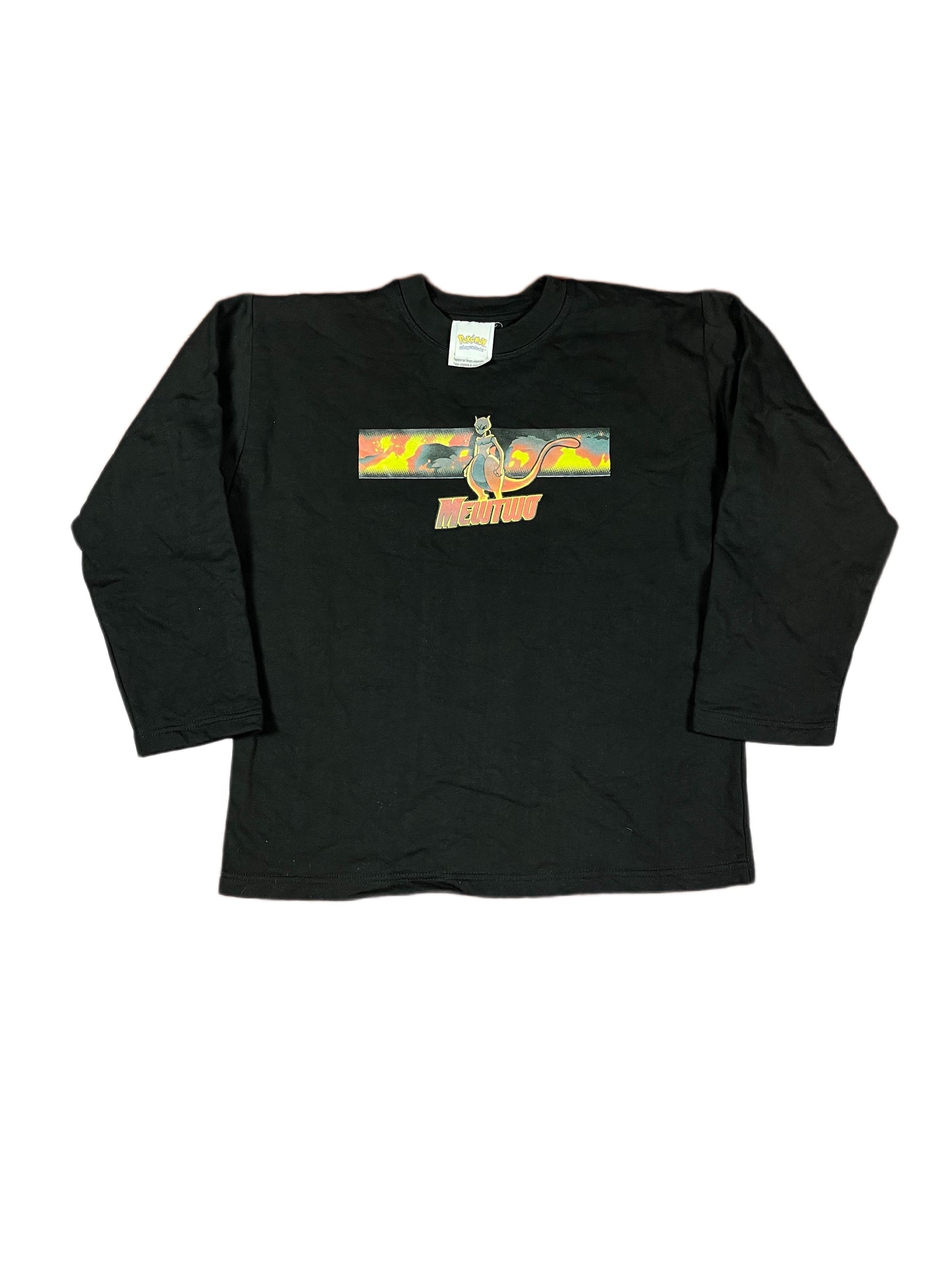 Vintage Pokemon MewTwo Sweatshirt Black 2000s - XXS