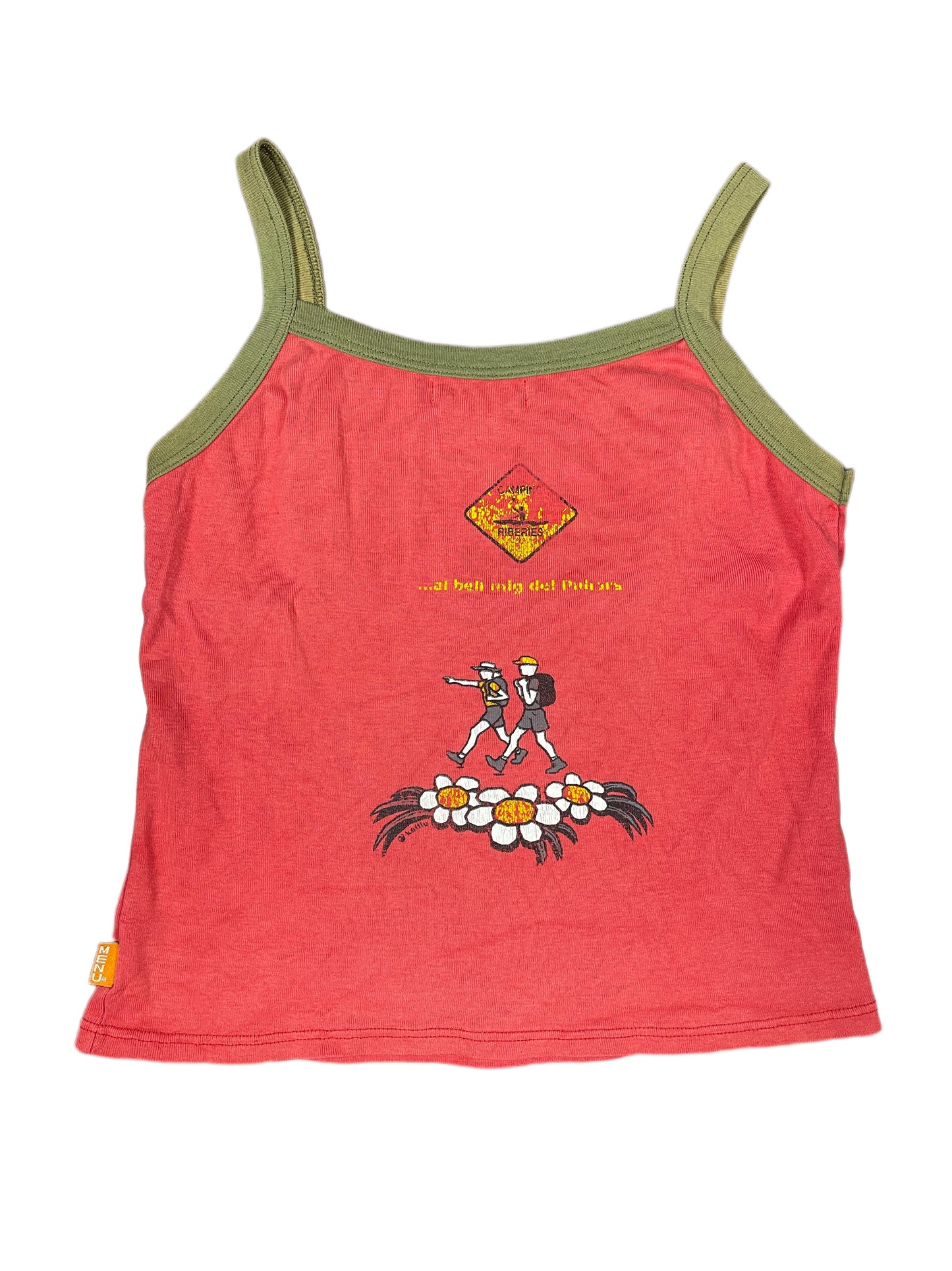 Y2k Menu Sleeveless Top Red - XL