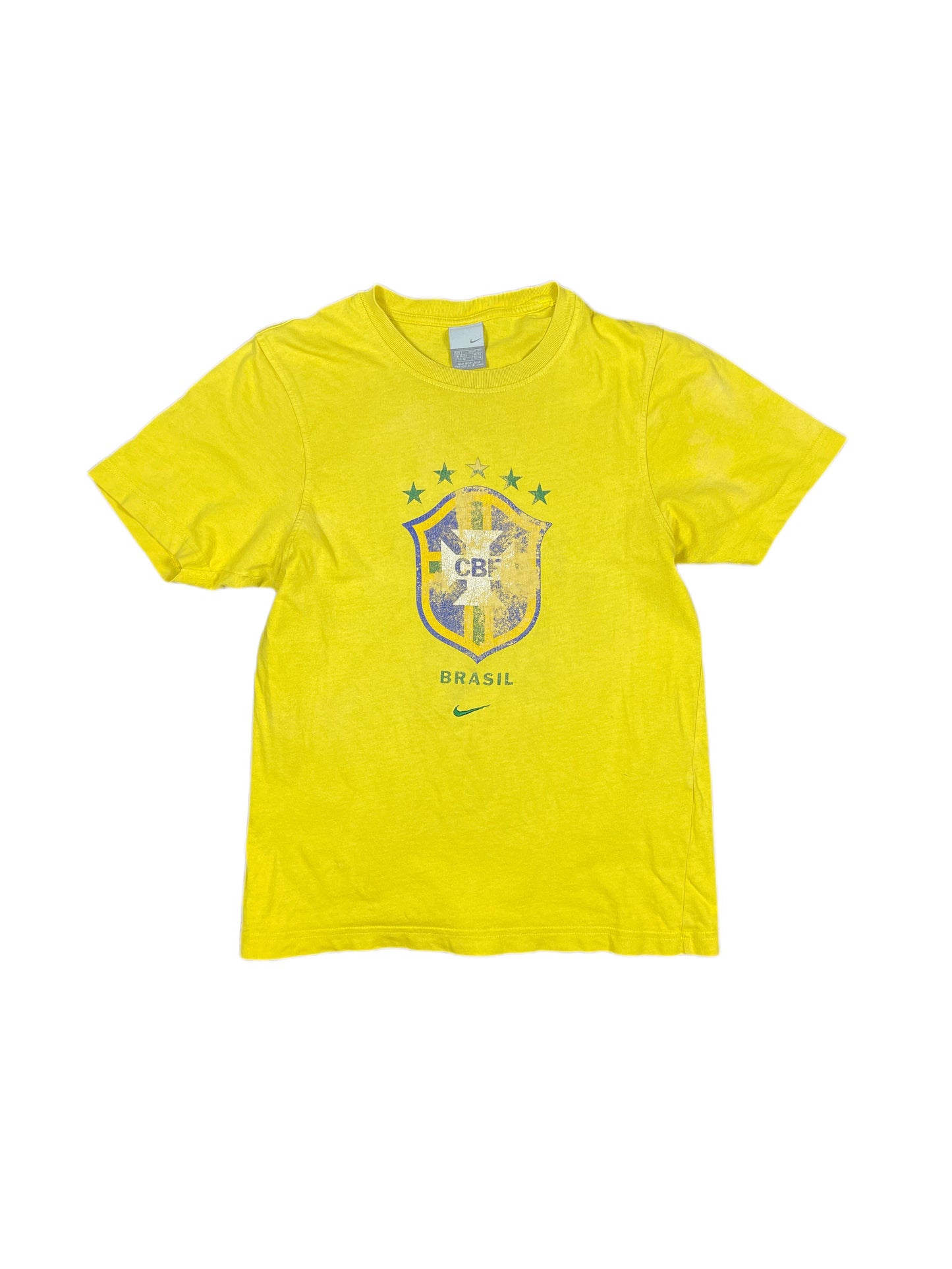 Y2k Nike Brasil T-Shirt Yellow - S